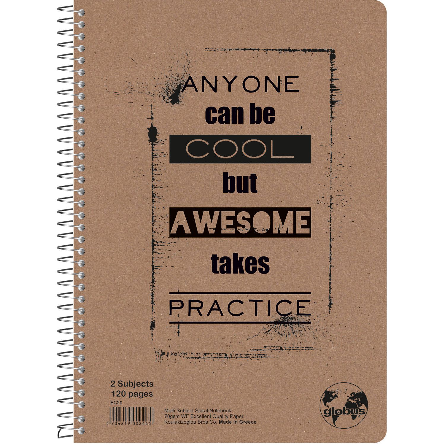 Εικόνα 4 του Globus Τετράδιο Σπιράλ Ριγέ A4 2 Θεμάτων Eco 60 Φύλλα