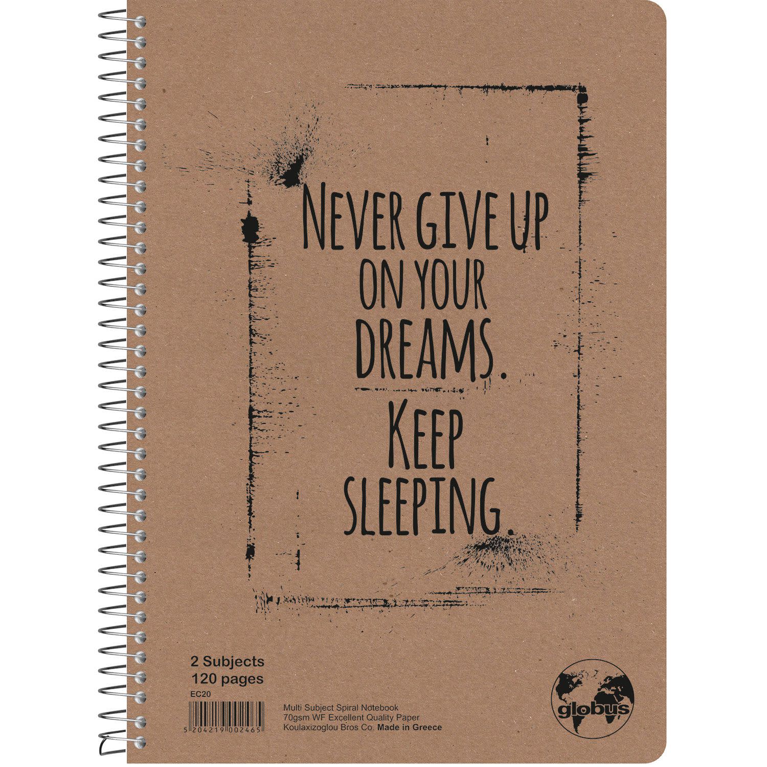 Εικόνα 5 του Globus Τετράδιο Σπιράλ Ριγέ A4 2 Θεμάτων Eco 60 Φύλλα