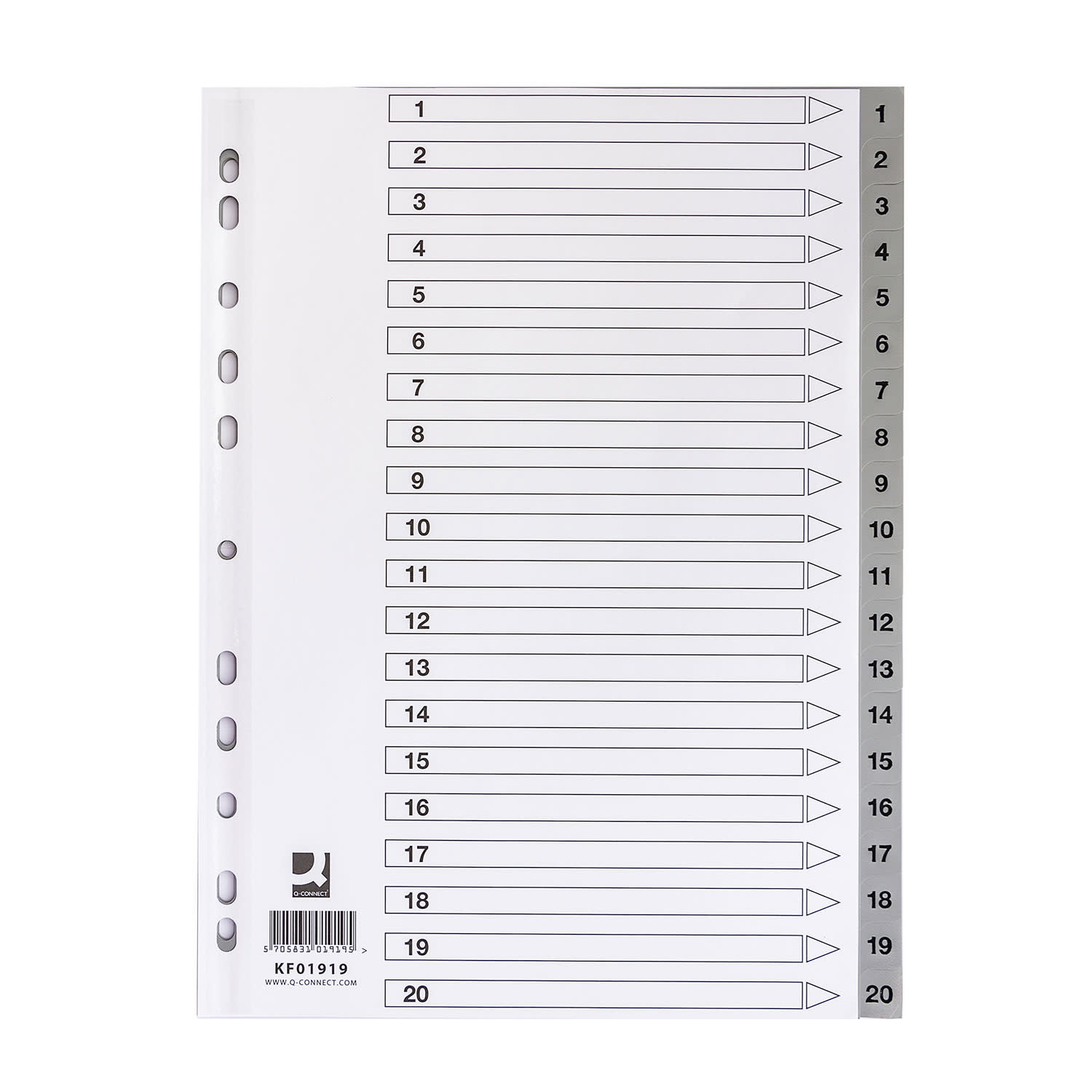Εικόνα 1 του Q-Connect Διαχωριστικά Αριθμητικά Πλαστικά 1-20 Θέματα Α4