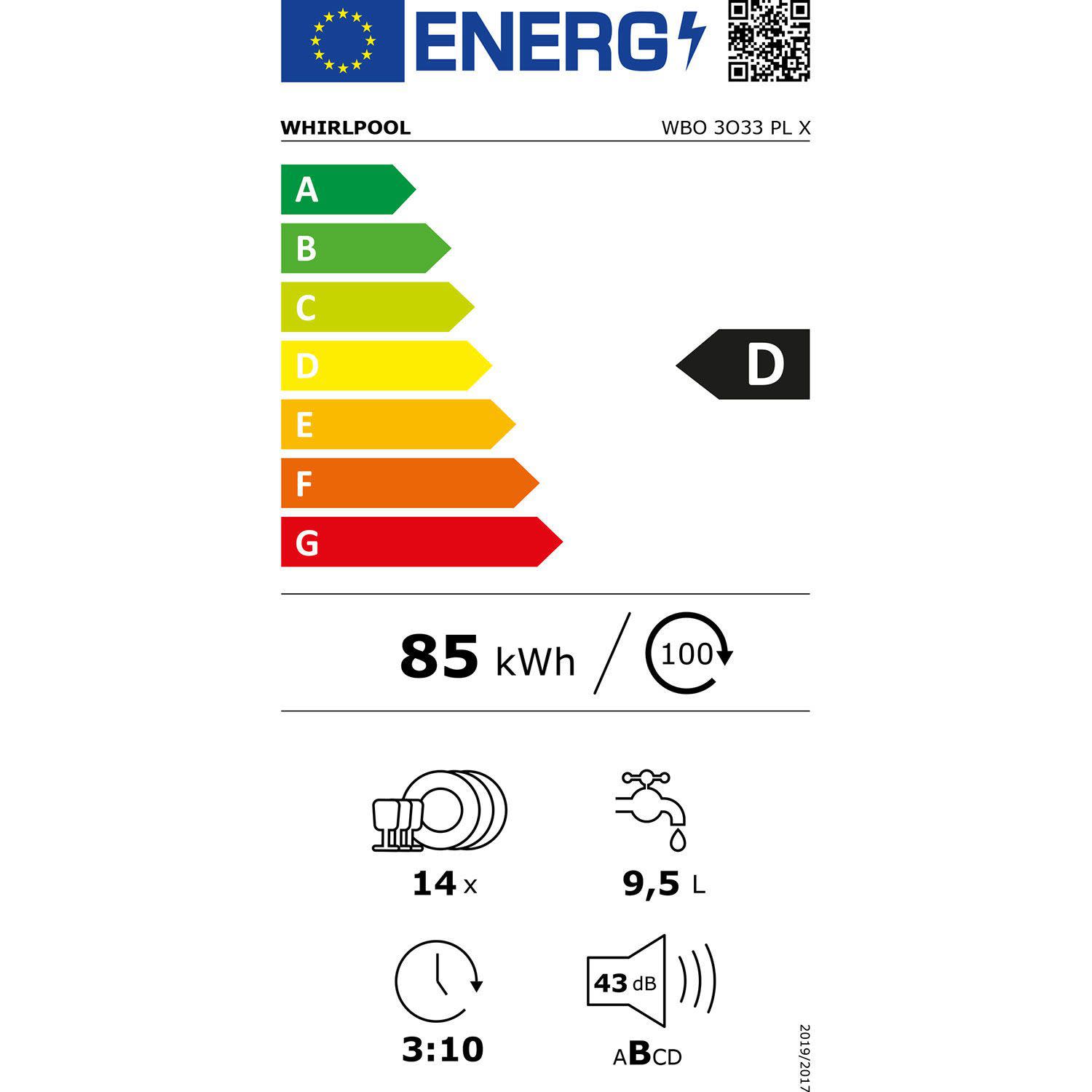 Κάνε κλικ για να δεις την εικόνα 2 του Whirlpool WBO 3033 PL X Πλυντήριο Πιάτων Εντοιχιζόμενο 59,80 cm