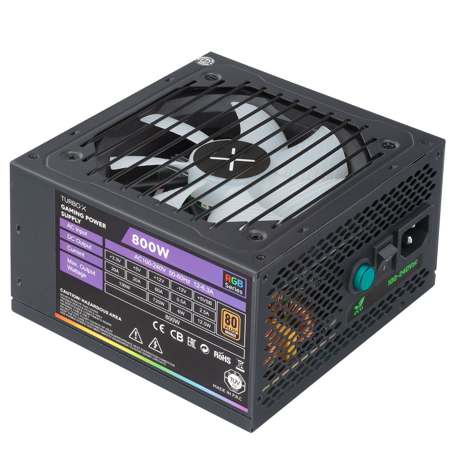 Εικόνα 3 του Turbo-X PSU RGB Series 800 W 80+ Bronze Semi Modular