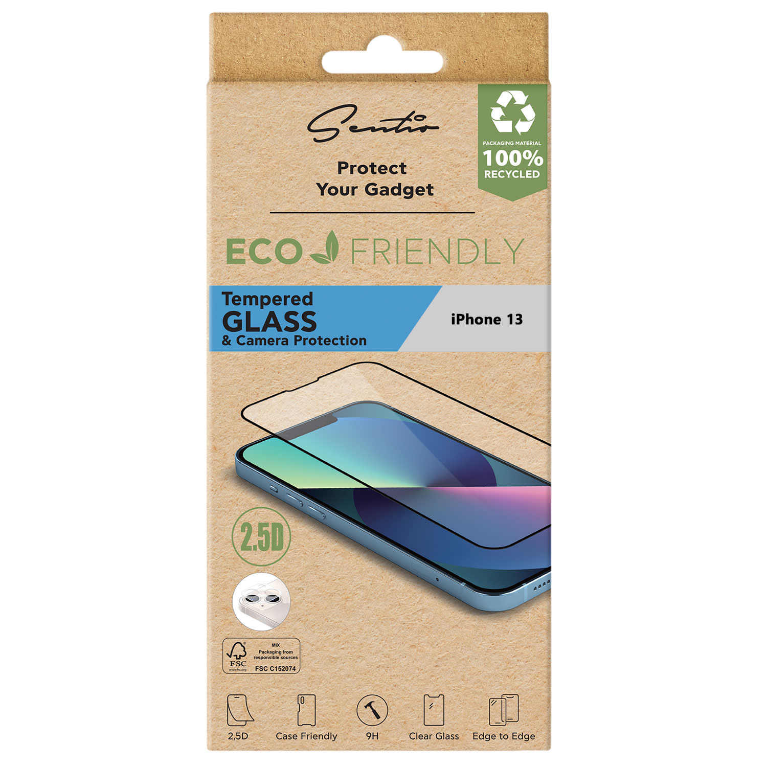 Εικόνα 1 του Sentio Γυαλί Tempered 2.5D για iPhone 13, 14 & Γυαλί Προστασίας Καμερών