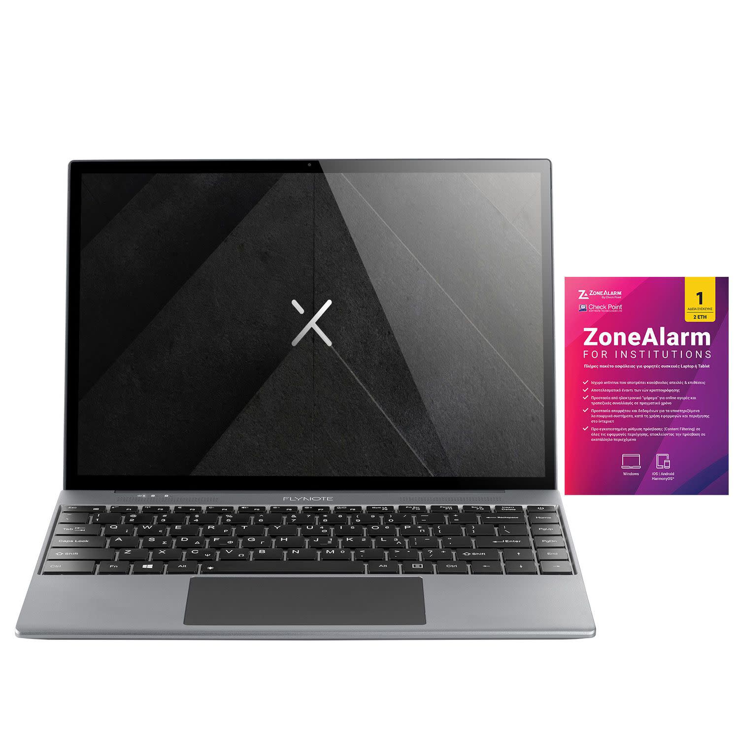 Κάνε κλικ για να δεις την εικόνα 1 του Turbo-X Flynote Xi + Zone Alarm For Institutions Laptop (Pentium J3710/4 GB/128 GB/HD Graphics)