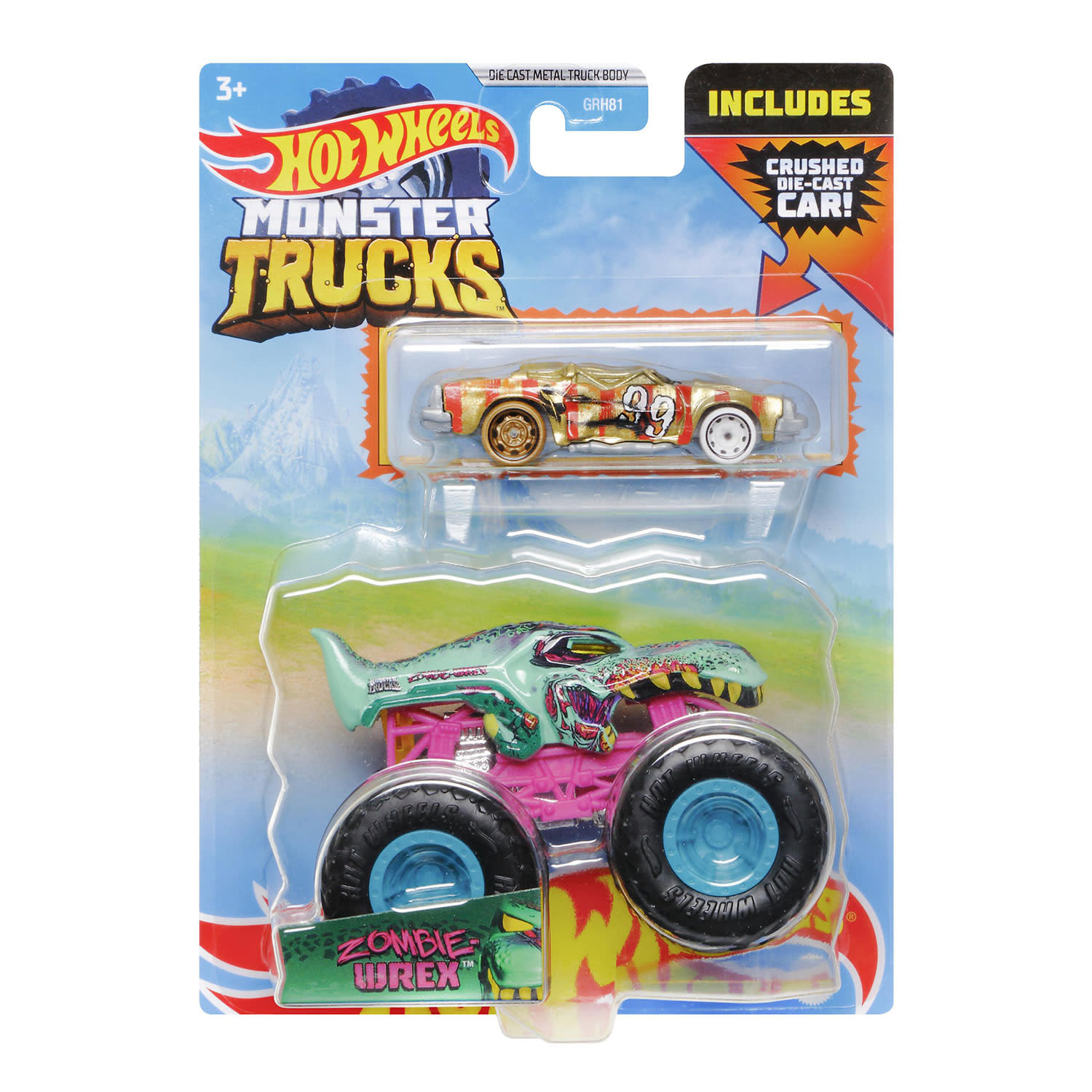 Hot Wheels Όχημα Monster Trucks  Mε Αυτοκινητάκι