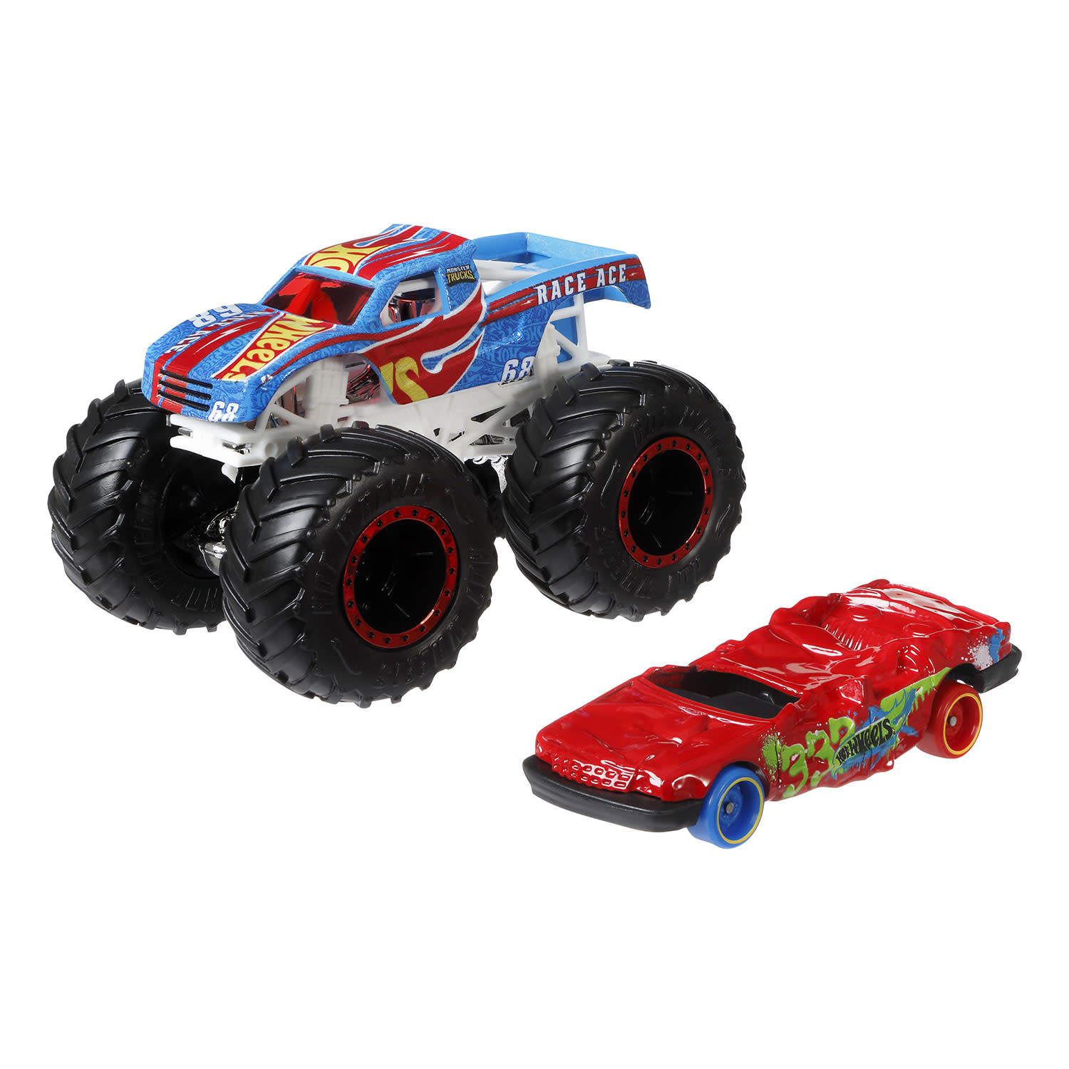 Εικόνα 12 του Hot Wheels Όχημα Monster Trucks  Mε Αυτοκινητάκι