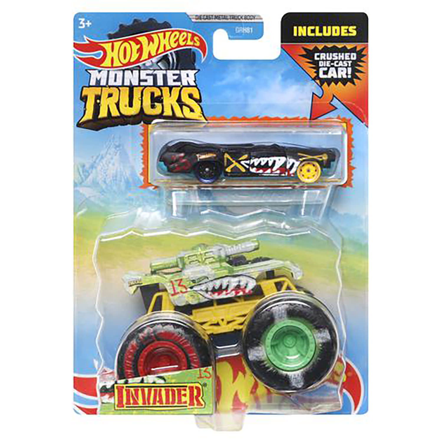 Εικόνα 3 του Hot Wheels Όχημα Monster Trucks  Mε Αυτοκινητάκι