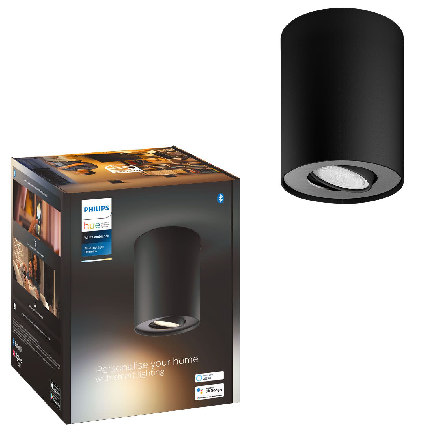 Εικόνα 1 του Philips Pillar Hue ext. spot single spot black 1