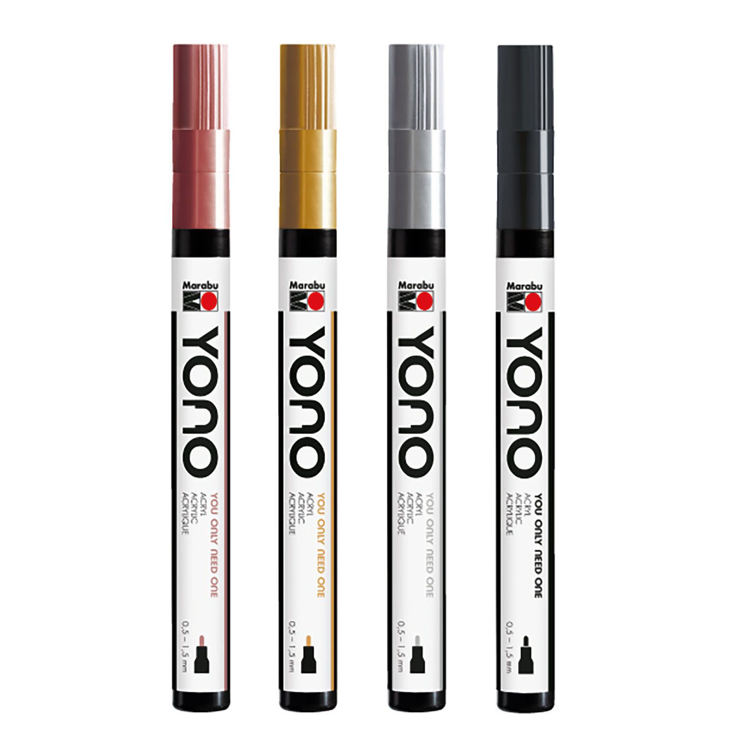 Εικόνα 3 του Marabu Μαρκαδόροι Ζωγραφικής YONO Metallic Λεπτοί 4τεμ.