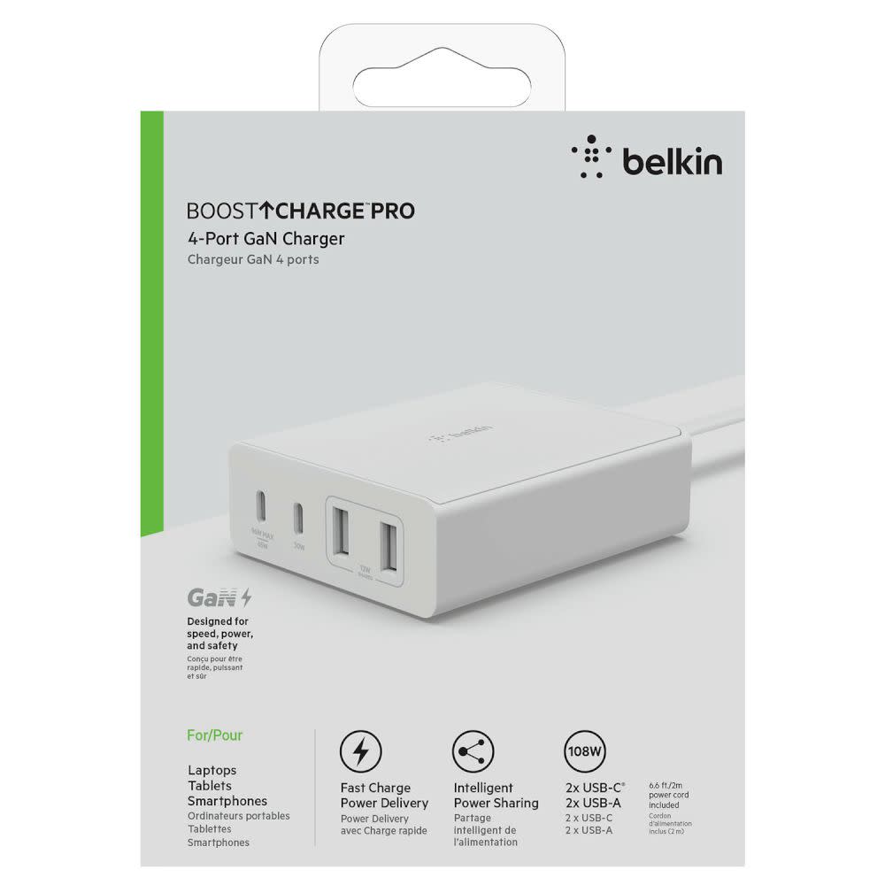 Εικόνα 4 του Belkin Φορτιστής GaN 4 Θέσεων 108W Λευκό