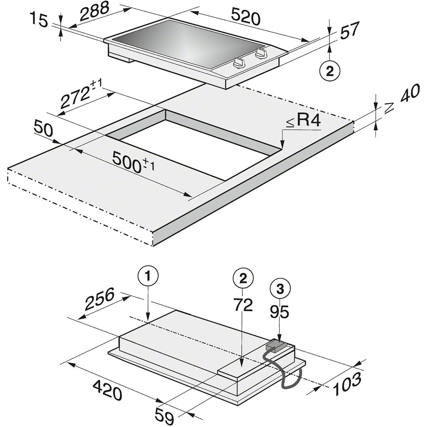 Εικόνα 4 του Miele CS 1112 E Εστίες Κεραμικές Ντόμινο
