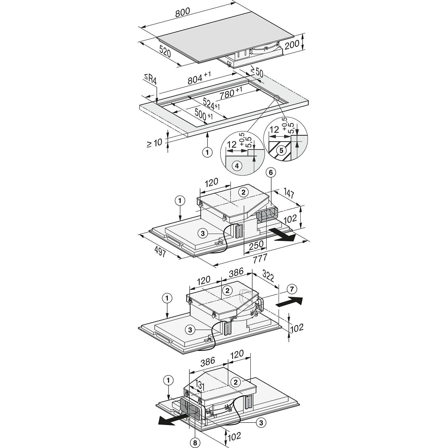 Εικόνα 6 του Miele KMDA 7476 FL Εστίες με Απορροφητήρα