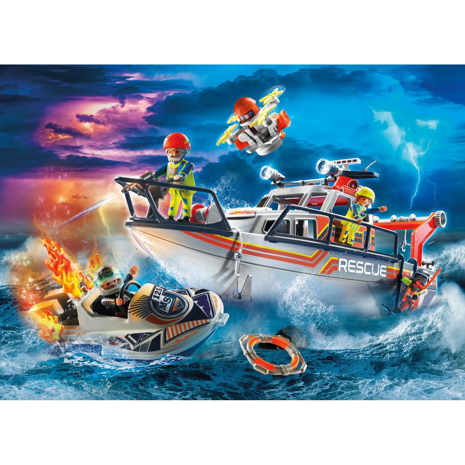 Εικόνα 3 του playmobil City Action Επιχείρηση Πυρόσβεσης με Σκάφος Διάσωσης 70140