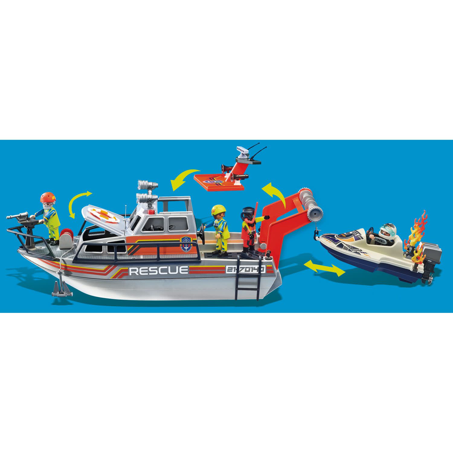 Εικόνα 8 του playmobil City Action Επιχείρηση Πυρόσβεσης με Σκάφος Διάσωσης 70140