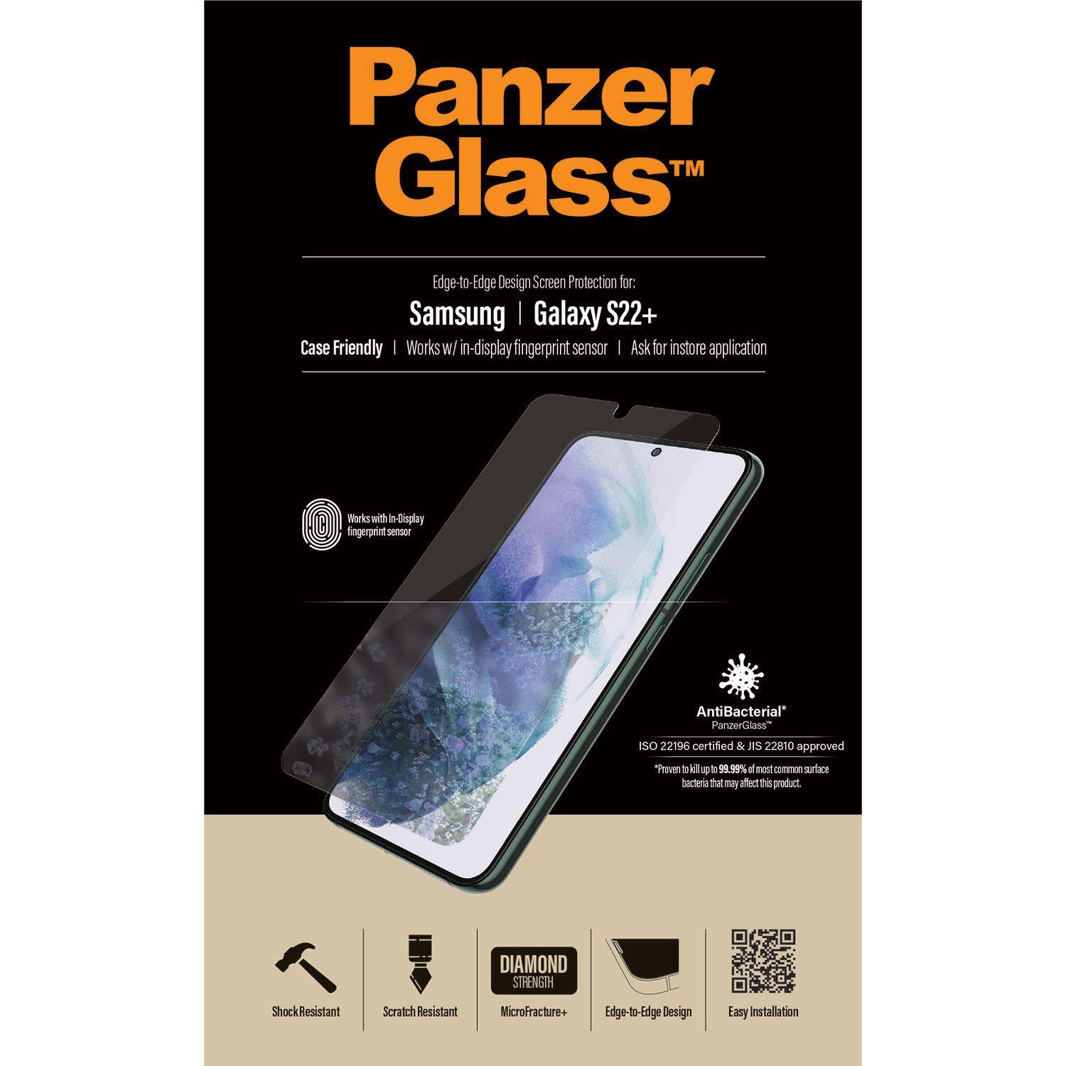 Εικόνα 1 του PanzerGlass Γυαλί 3 D για Samsung Galaxy S22+ Antibacterial