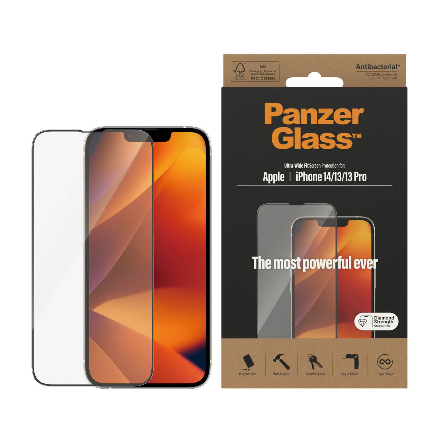 Κάνε κλικ για να δεις την εικόνα 1 του PanzerGlass Γυαλί Tempered για Apple iPhone 13/13 Pro/14 Antibacterial