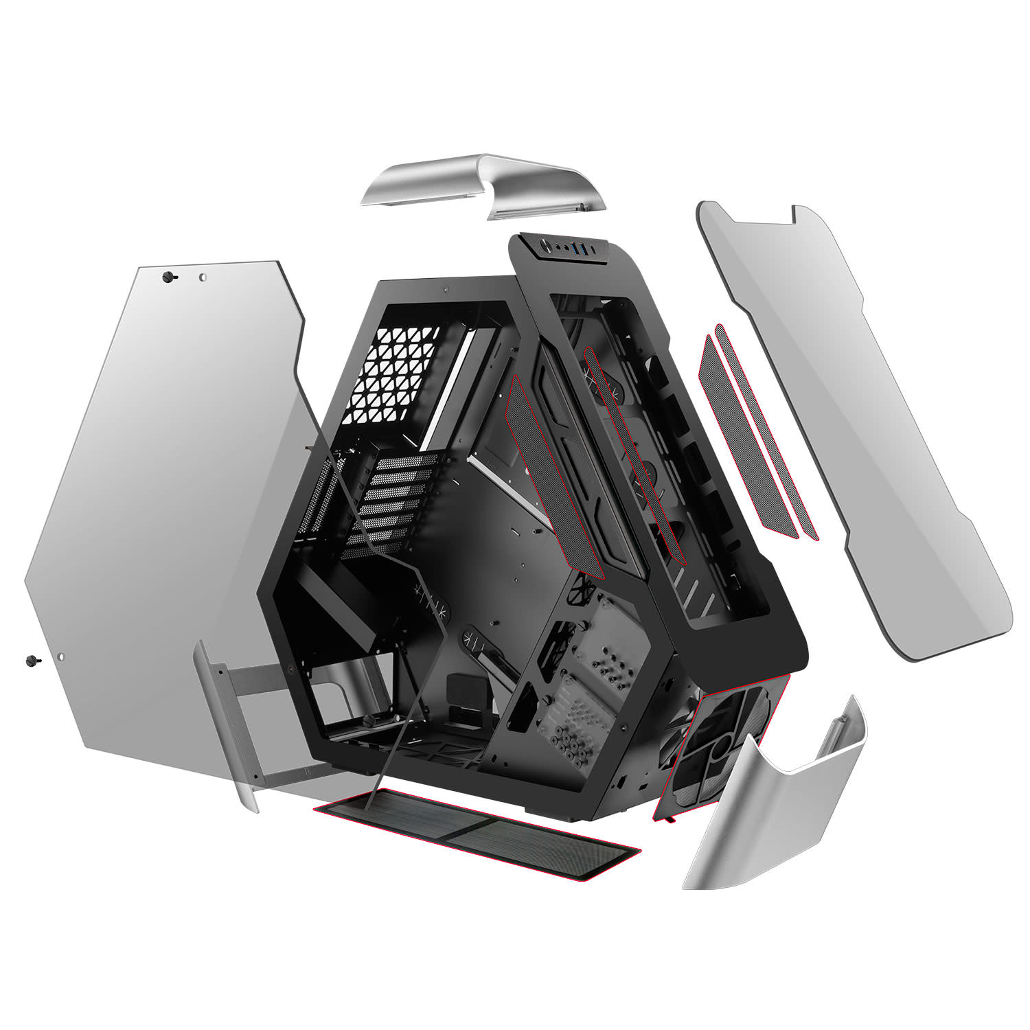 Κάνε κλικ για να δεις την εικόνα 6 του Jonsbo TR03-G Silver Full Tower