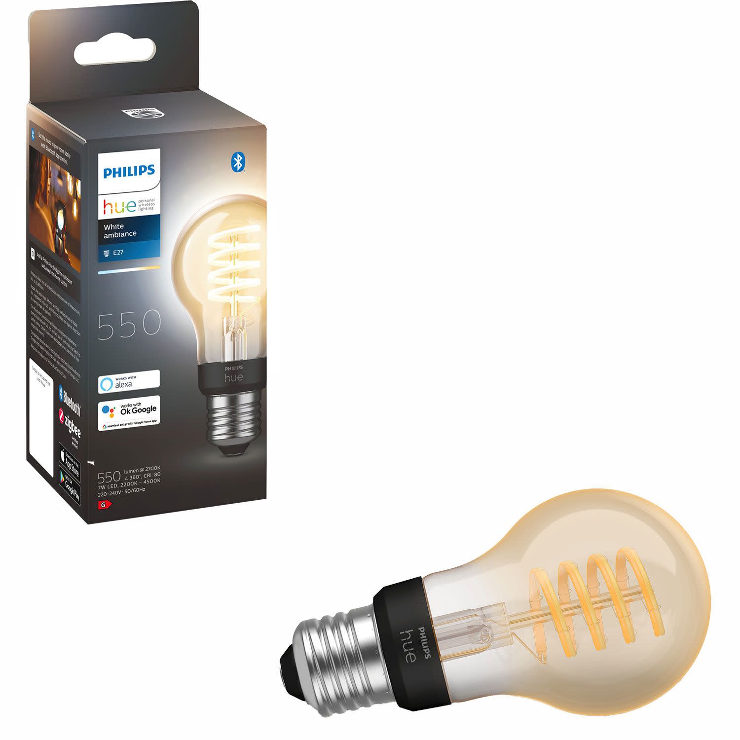 Κάνε κλικ για να δεις την εικόνα 2 του Philips Hue Smart Light Bulb Filament 7w