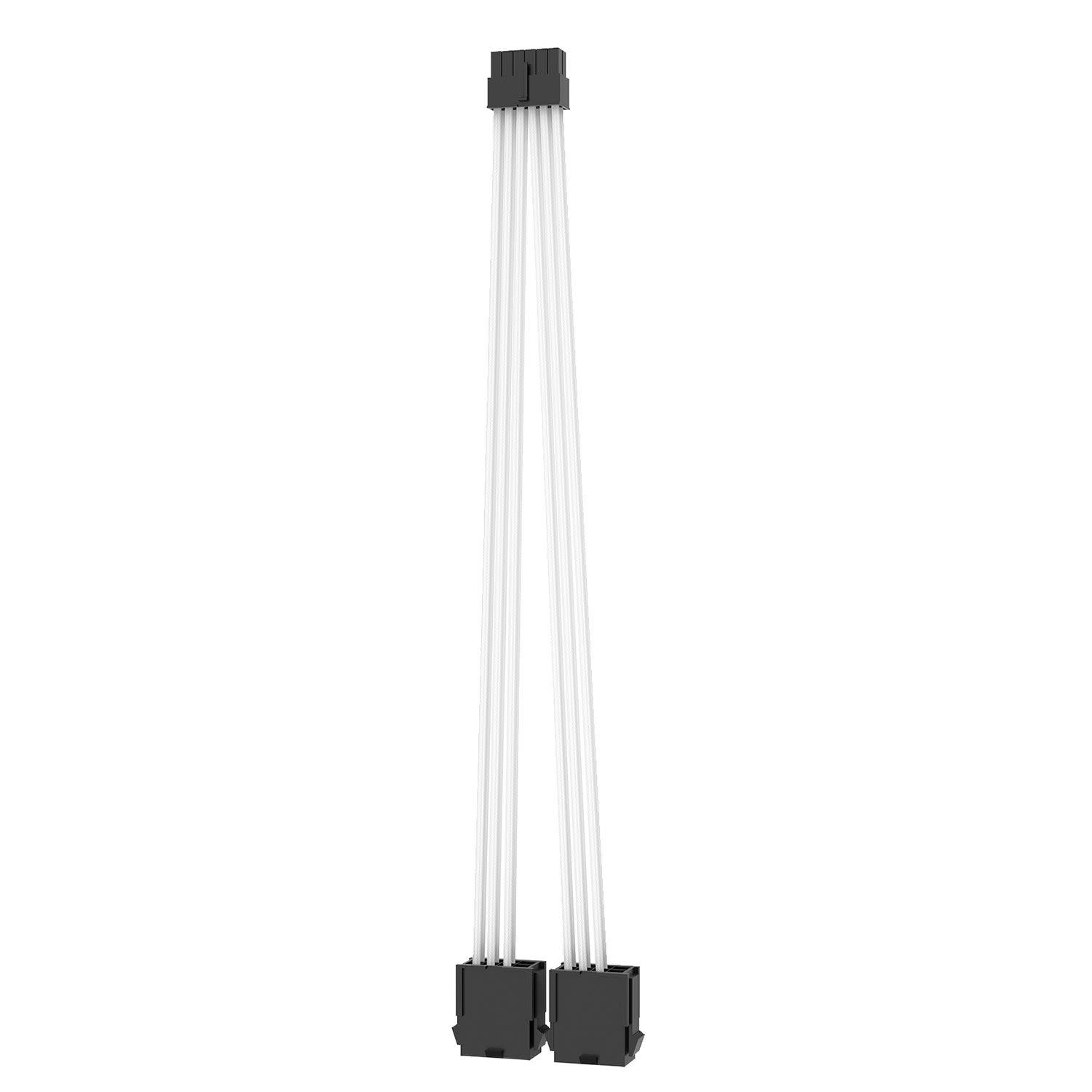 AsiaHorse Extension Sleeved PSU Cable 12pin to 2x8pin Λευκό