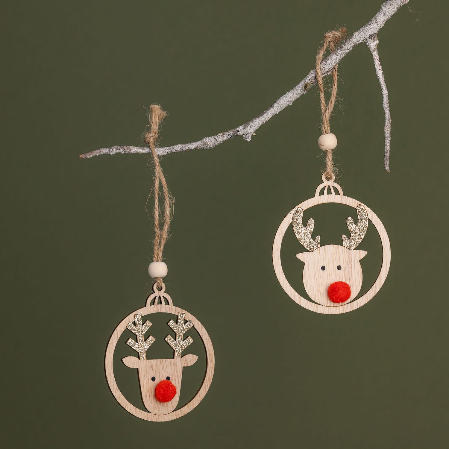 Εικόνα 1 του Sentio Σετ Χριστουγεννιάτικα Στολίδια Ελάφι 4 Τμχ