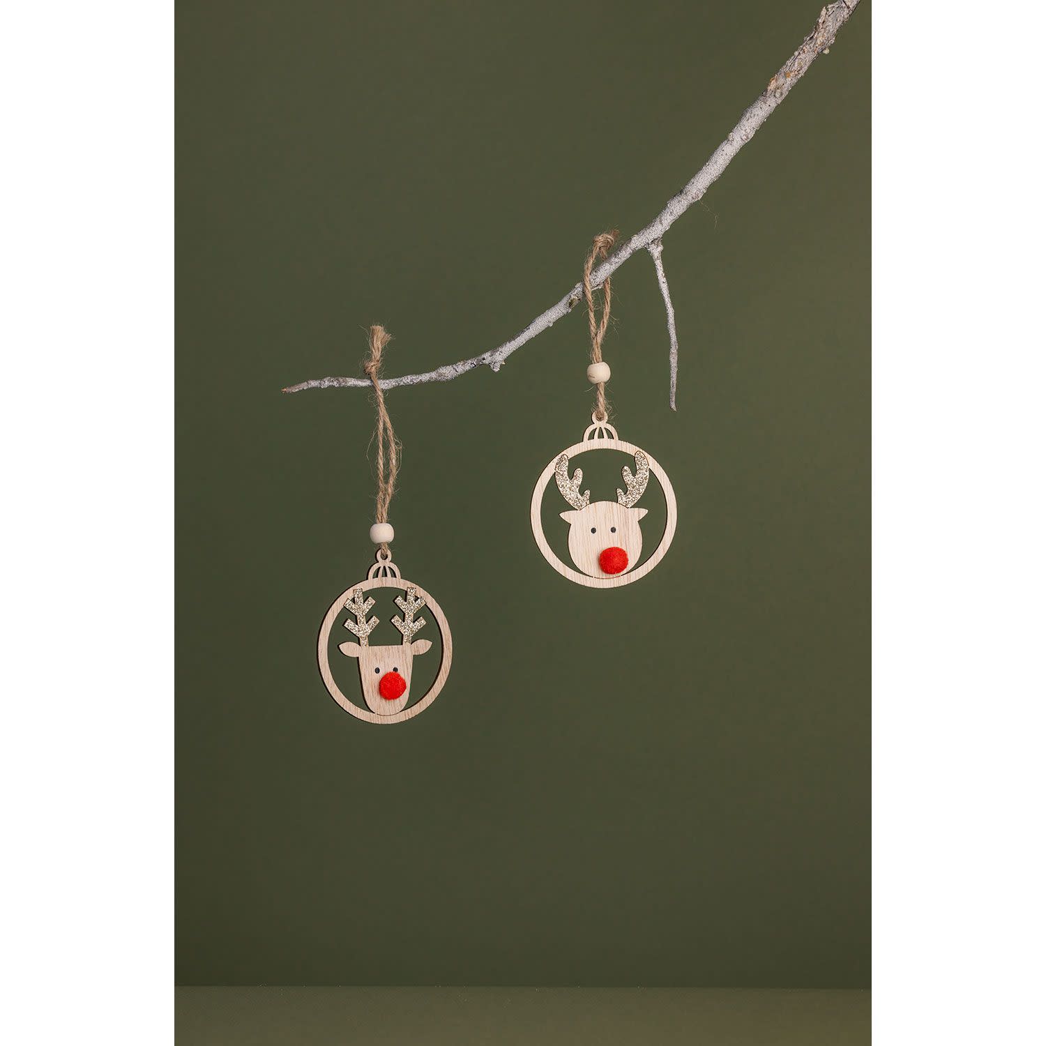 Εικόνα 4 του Sentio Σετ Χριστουγεννιάτικα Στολίδια Ελάφι 4 Τμχ