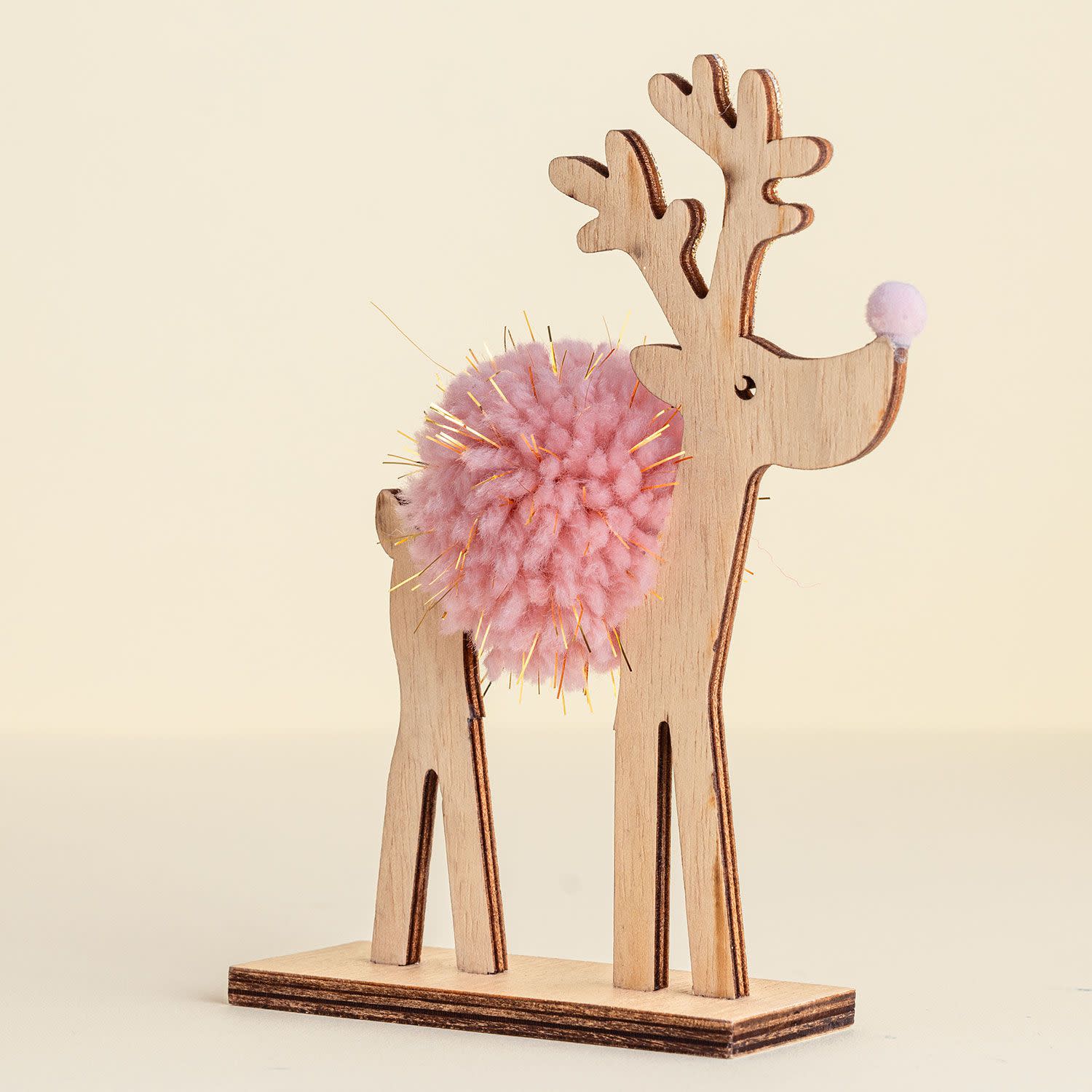 Εικόνα 2 του Ξύλινο Διακοσμητικό Ροζ Τάρανδος Sentio