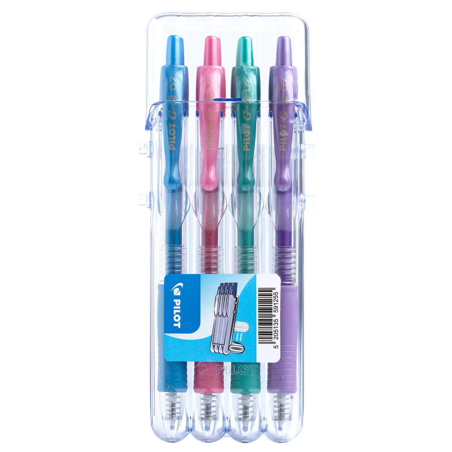 Εικόνα 1 του Pilot Set2Go G2 Metallic Με Λάστιχο & Κλιπ & Πάχος Μύτης 0.7mm  4τεμ.