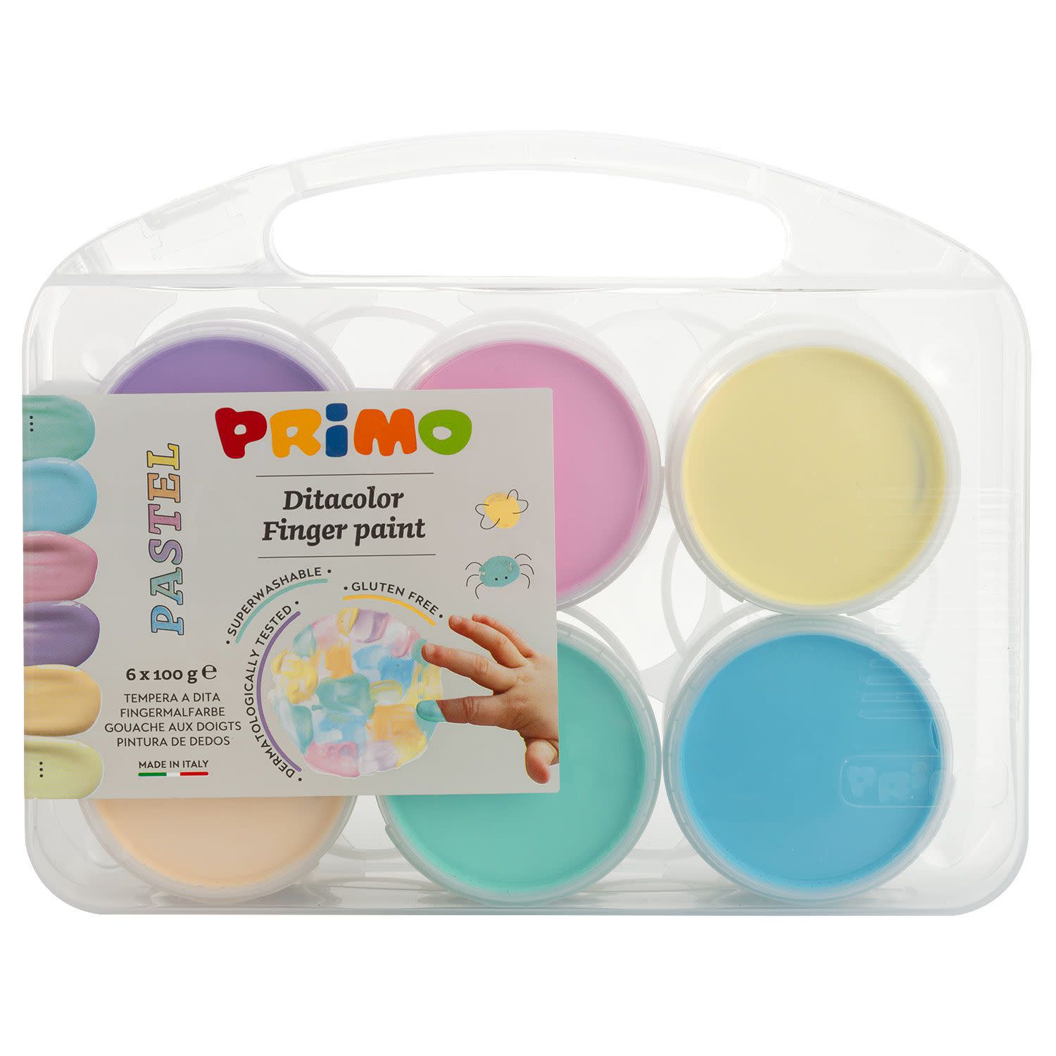 PRIMO CMP Δαχτυλομπογιές Pastel 100 gr 6τεμ.