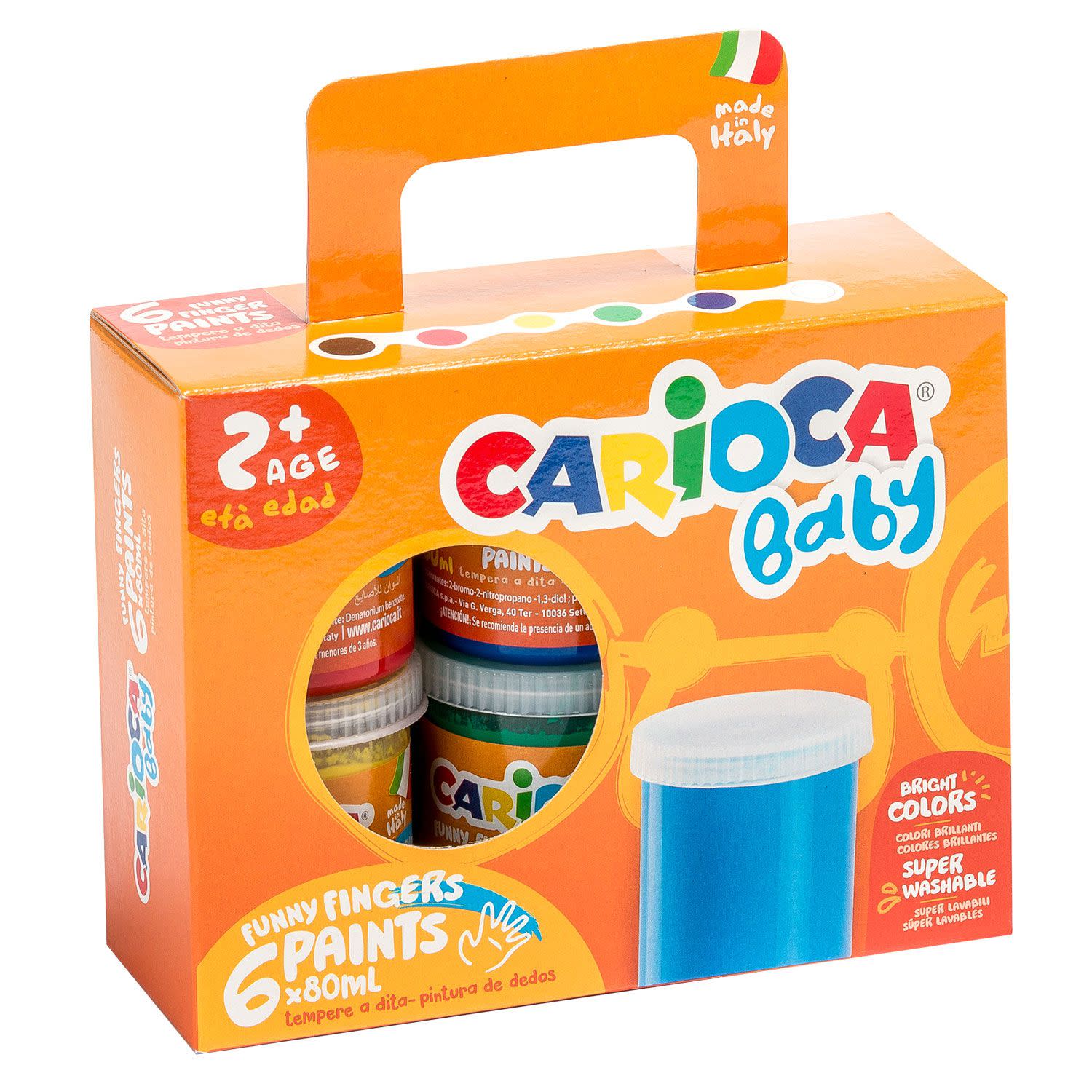 Carioca Δαχτυλομπογιές Baby 80ml, 6τεμ.