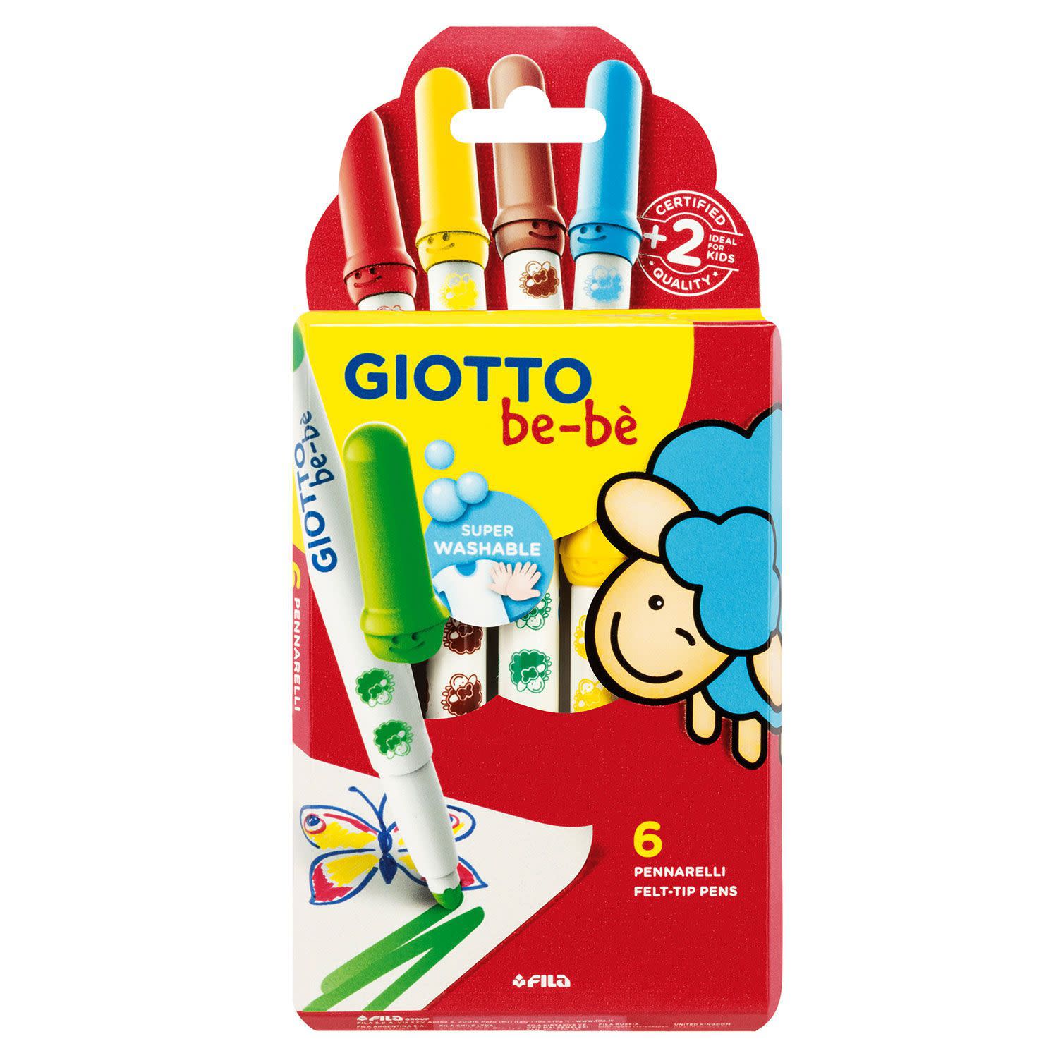 Εικόνα 1 του Giotto Μαρκαδόροι Ζωγραφικής Be-Be Superwashable 6τεμ.