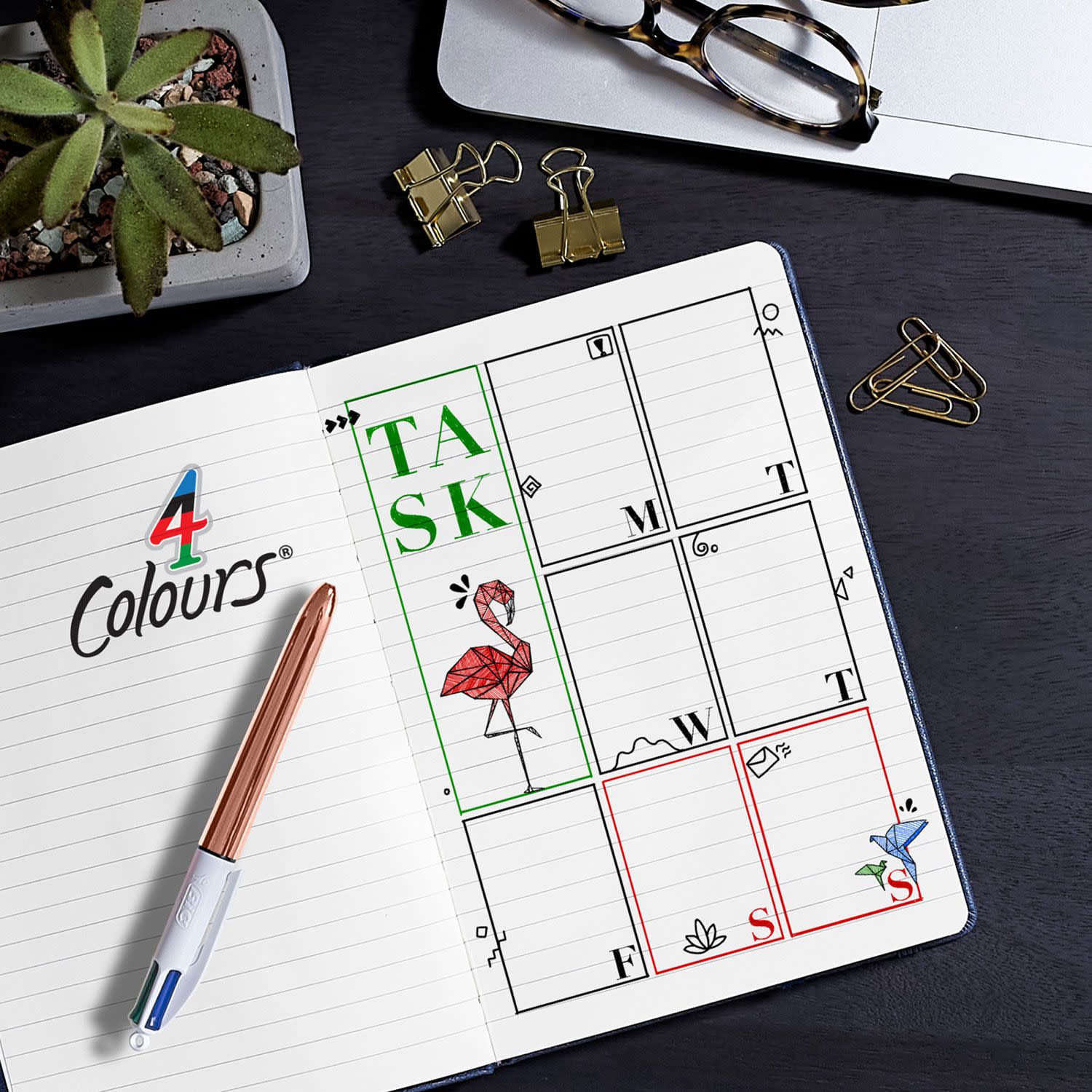 Εικόνα 3 του Bic Στυλό Διαρκείας Rose Gold 4 Χρώματα Με Κλιπ & Πάχος Μύτης 1.0mm