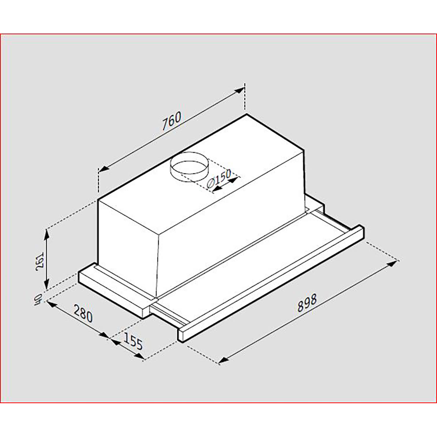 Εικόνα 3 του Pyramis 65017602 Απορροφητήρας Συρόμενος