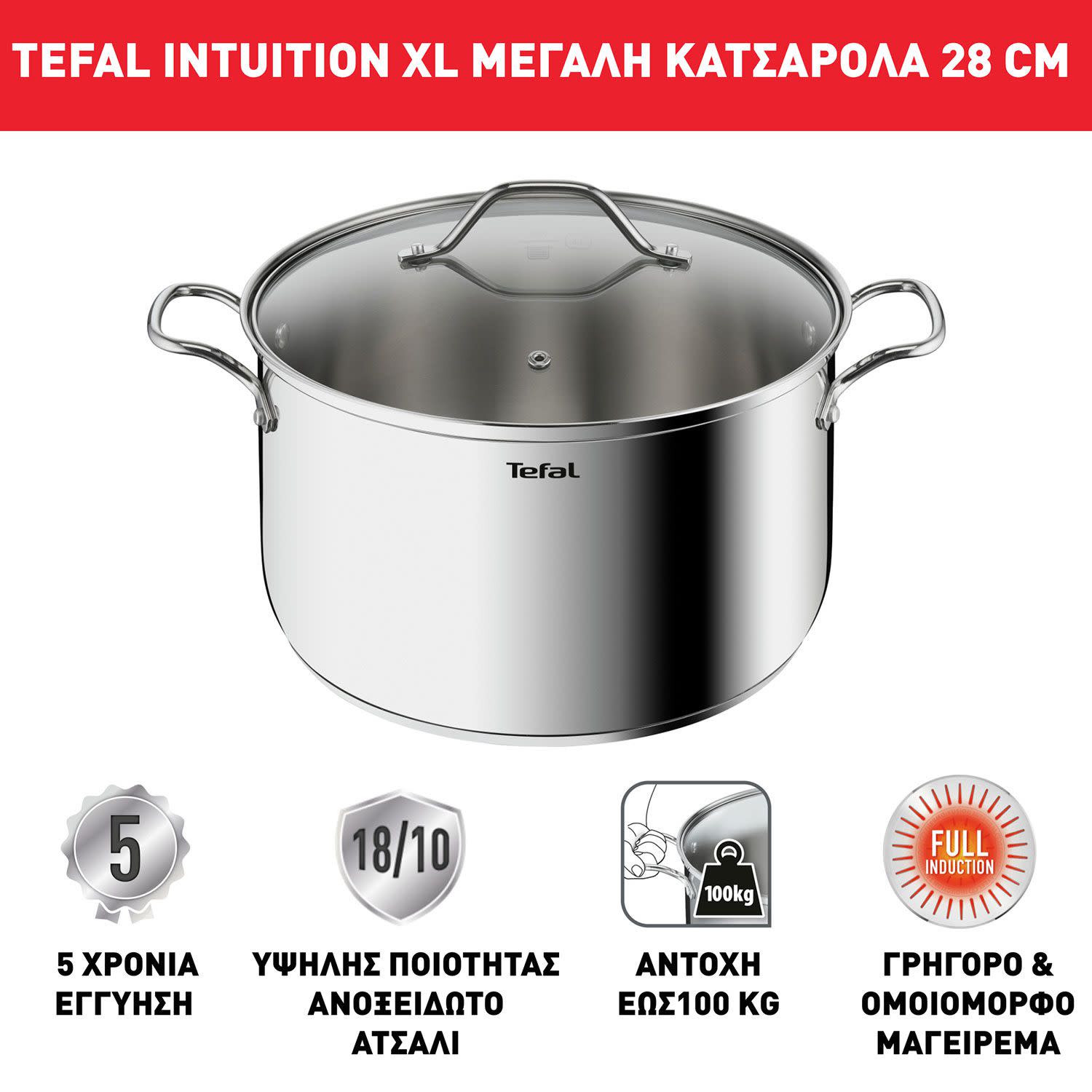 Εικόνα 4 του Tefal Κατσαρόλα Intuition XL 28 cm