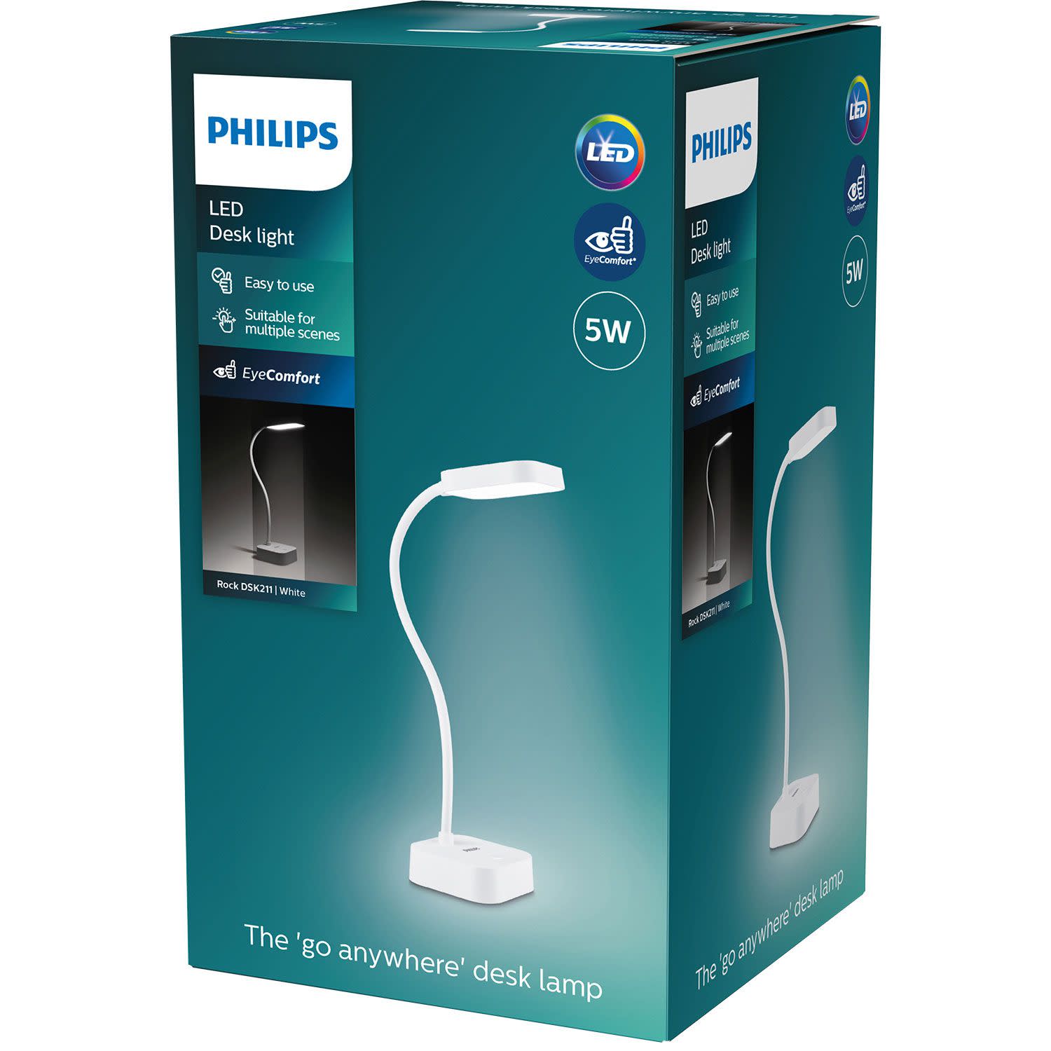 Εικόνα 7 του Philips Φωτιστικό Γραφείου Rock DSK211 Με USB Λευκό