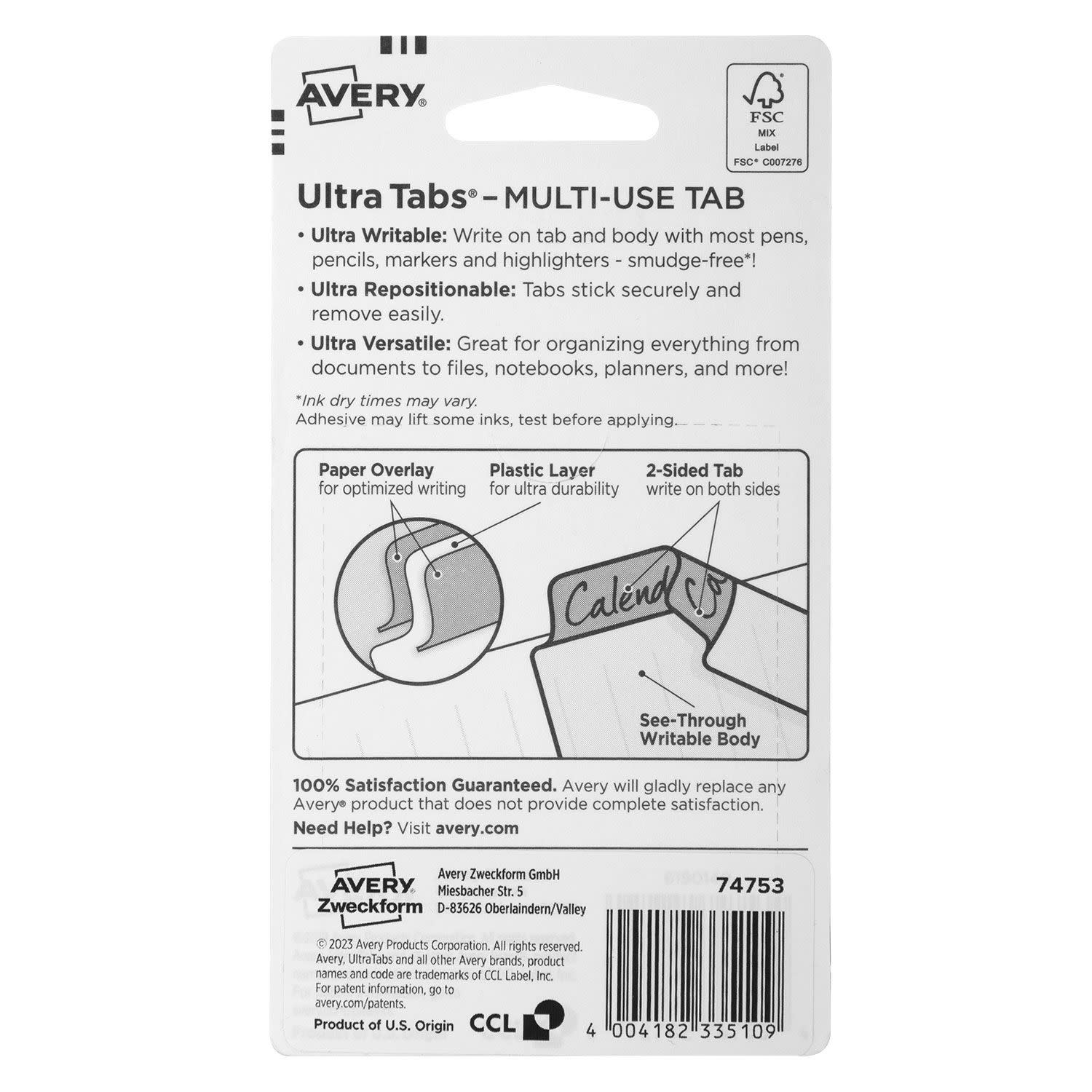 Κάνε κλικ για να δεις την εικόνα 3 του Avery Zweckform Αυτοκόλλητοι Σελιδοδείκτες Ultra Tabs Neon, 5x3.75cm, 24τεμ.