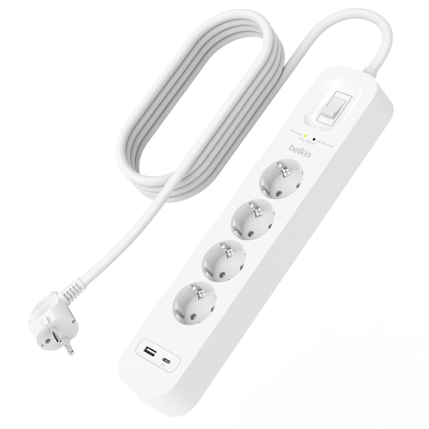 Κάνε κλικ για να δεις την εικόνα 2 του Belkin Πολύπριζο Ασφαλείας 4απλό με USB A+C