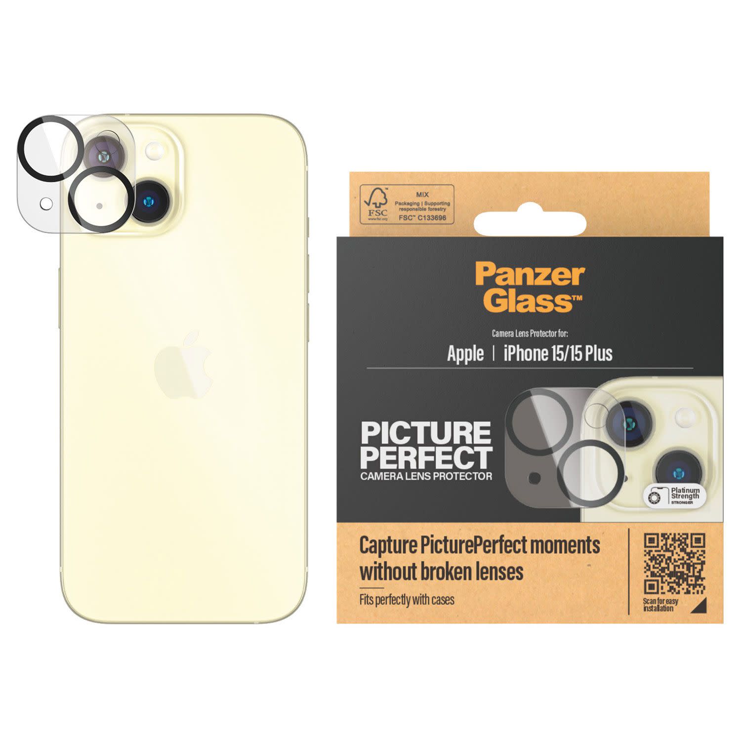 Κάνε κλικ για να δεις την εικόνα 2 του PanzerGlass Lens iPhone 15/15 Plus