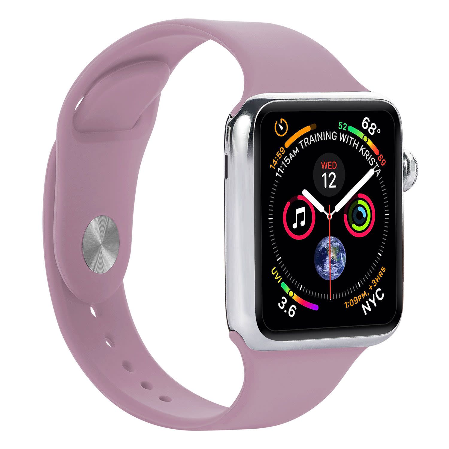 Εικόνα 3 του Sentio Λουράκι Σιλικόνης για Apple Watch 42/44/45/46/49mm S-M Λιλά-Πράσινο