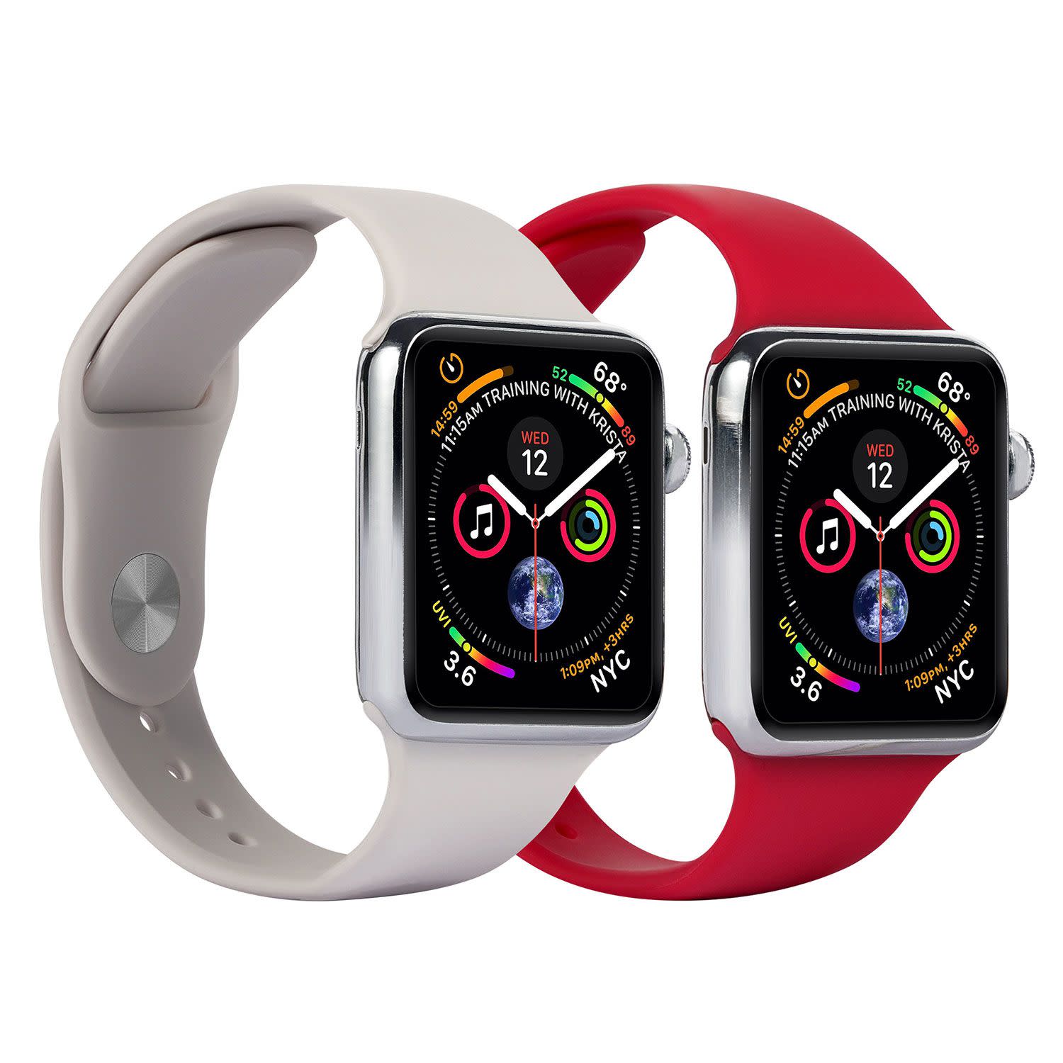 Sentio Λουράκι Σιλικόνης για Apple Watch 42/44/45/46/49mm M-L Μπορντό-Γκρι