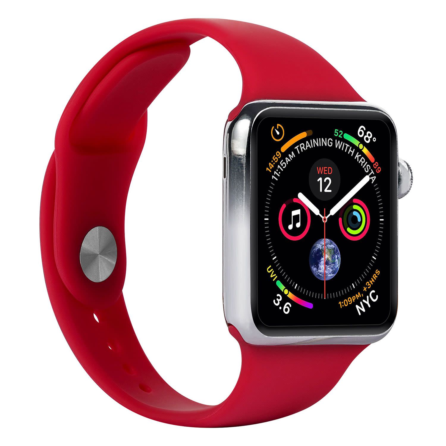 Εικόνα 3 του Sentio Λουράκι Σιλικόνης για Apple Watch 42/44/45/46/49mm M-L Μπορντό-Γκρι