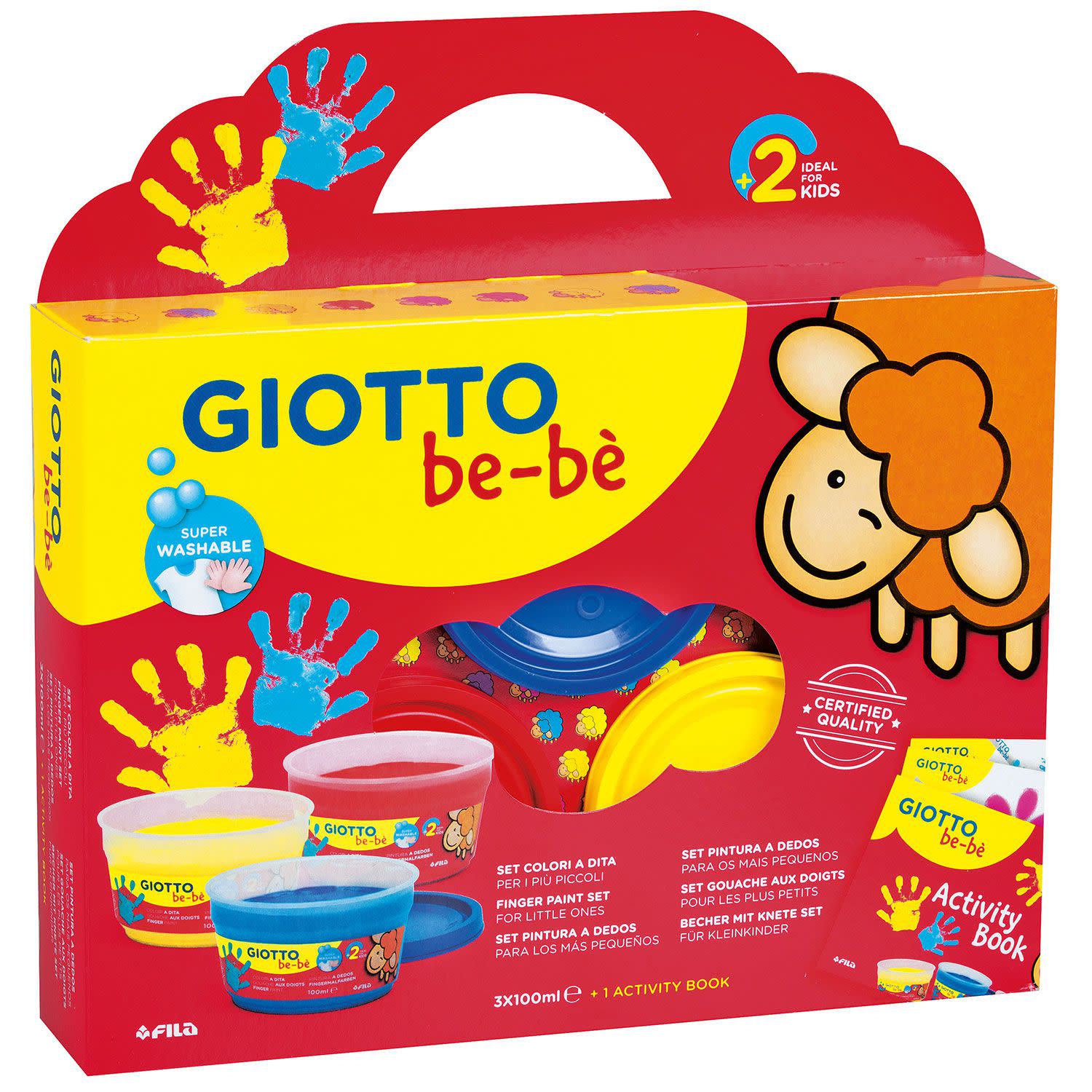 Giotto Δακτυλομπογιές 3*100ml & Βιβλίο Δραστηριοτήτων Be-Be