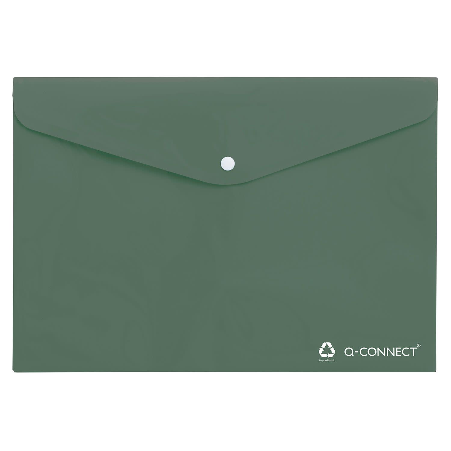 Εικόνα 2 του Q-Connect Φάκελος Με Κουμπί Recycled 50% A4 Χακί