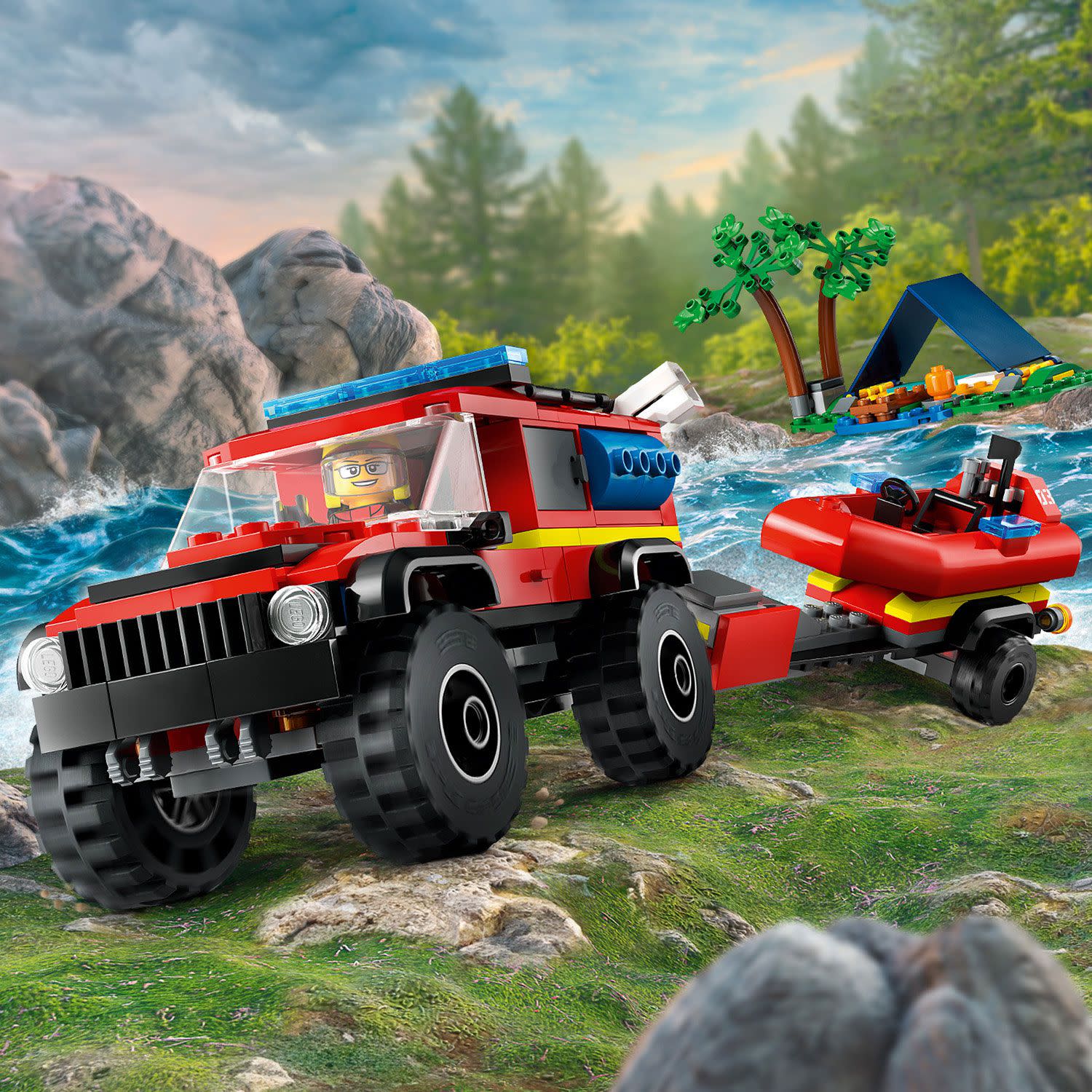 Εικόνα 4 του LEGO 4X4 Fire Truck With Rescue Boat 60412