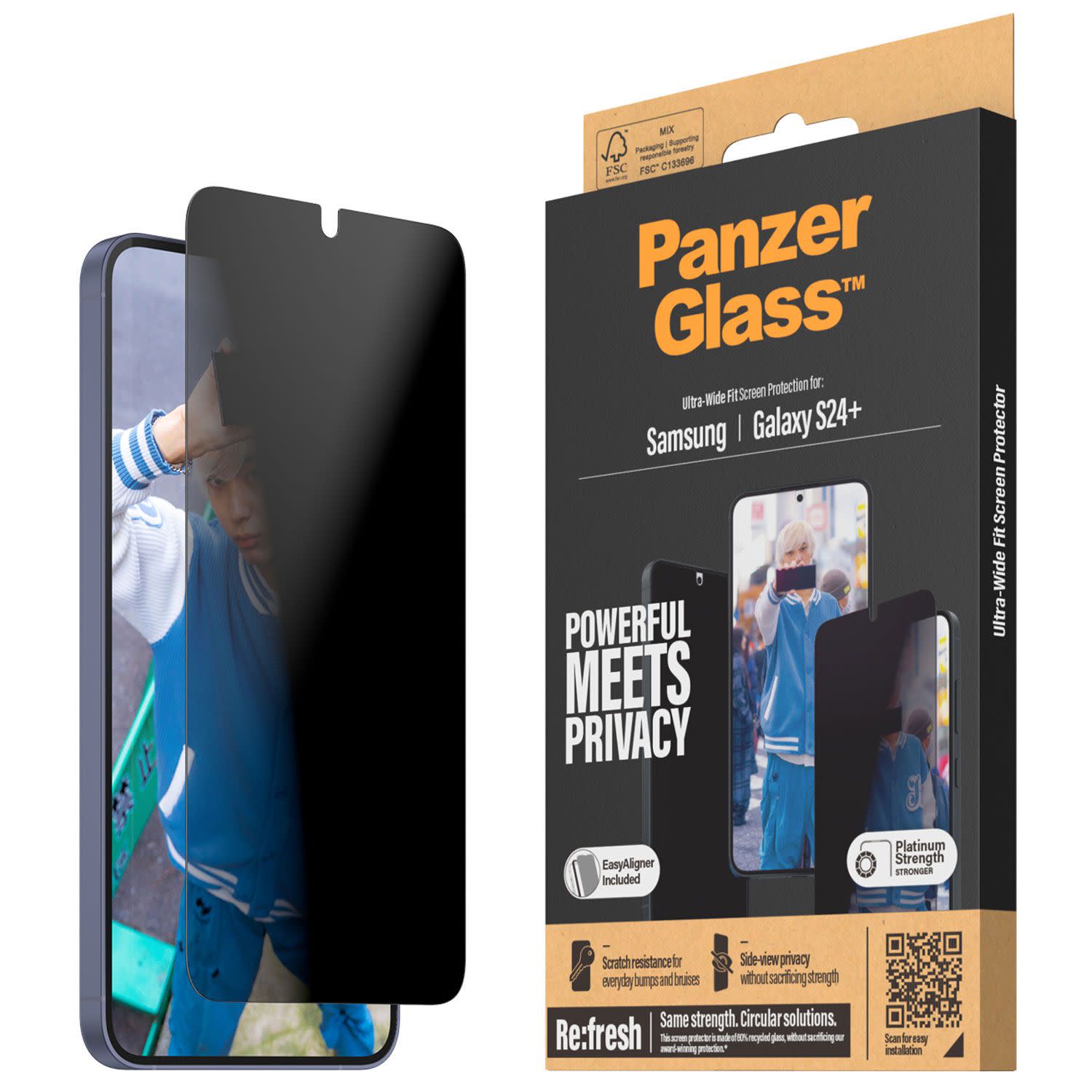 Κάνε κλικ για να δεις την εικόνα 1 του PanzerGlass™ Privacy Galaxy S24+