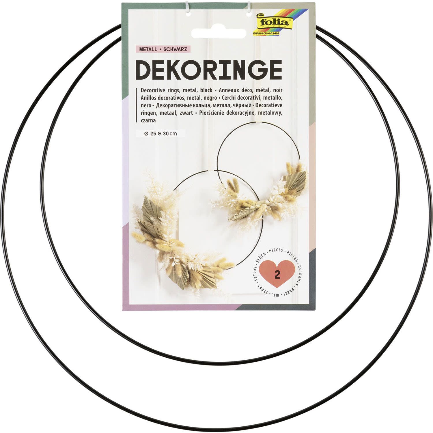 Εικόνα 1 του Folia Στεφάνια Χειροτεχνίας Μεταλλικά Μαύρα 2τεμ.