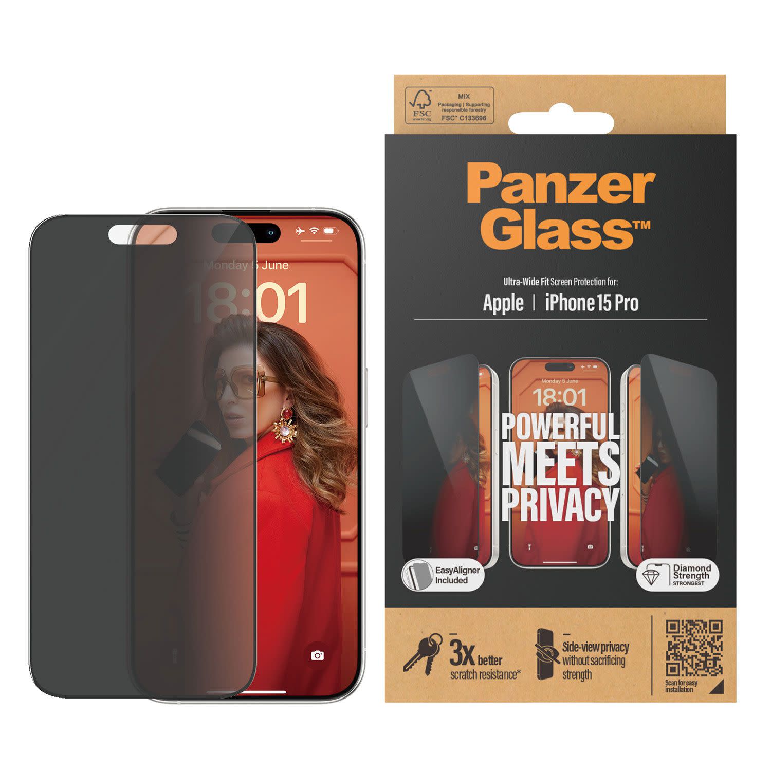 Κάνε κλικ για να δεις την εικόνα 3 του PanzerGlass™ Privacy iPhone 15 Pro