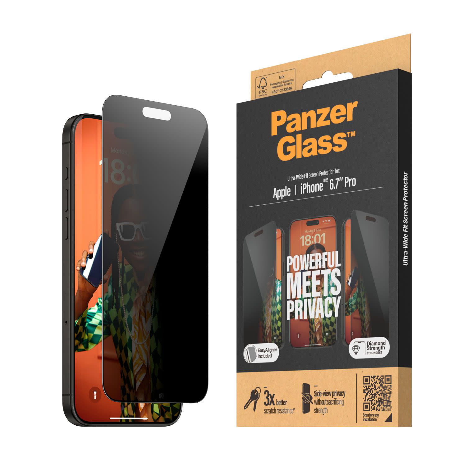 Εικόνα 1 του PanzerGlass™ Privacy iPhone 15 Pro Max