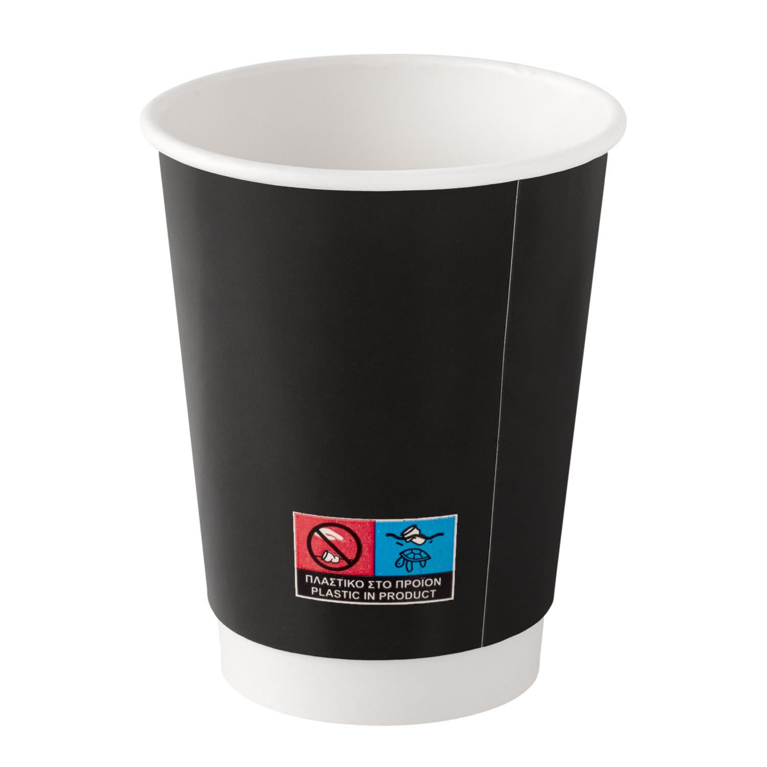 Tefaco Ποτήρι Διπλότοιχο 300ml 25 τεμ. Μαύρο