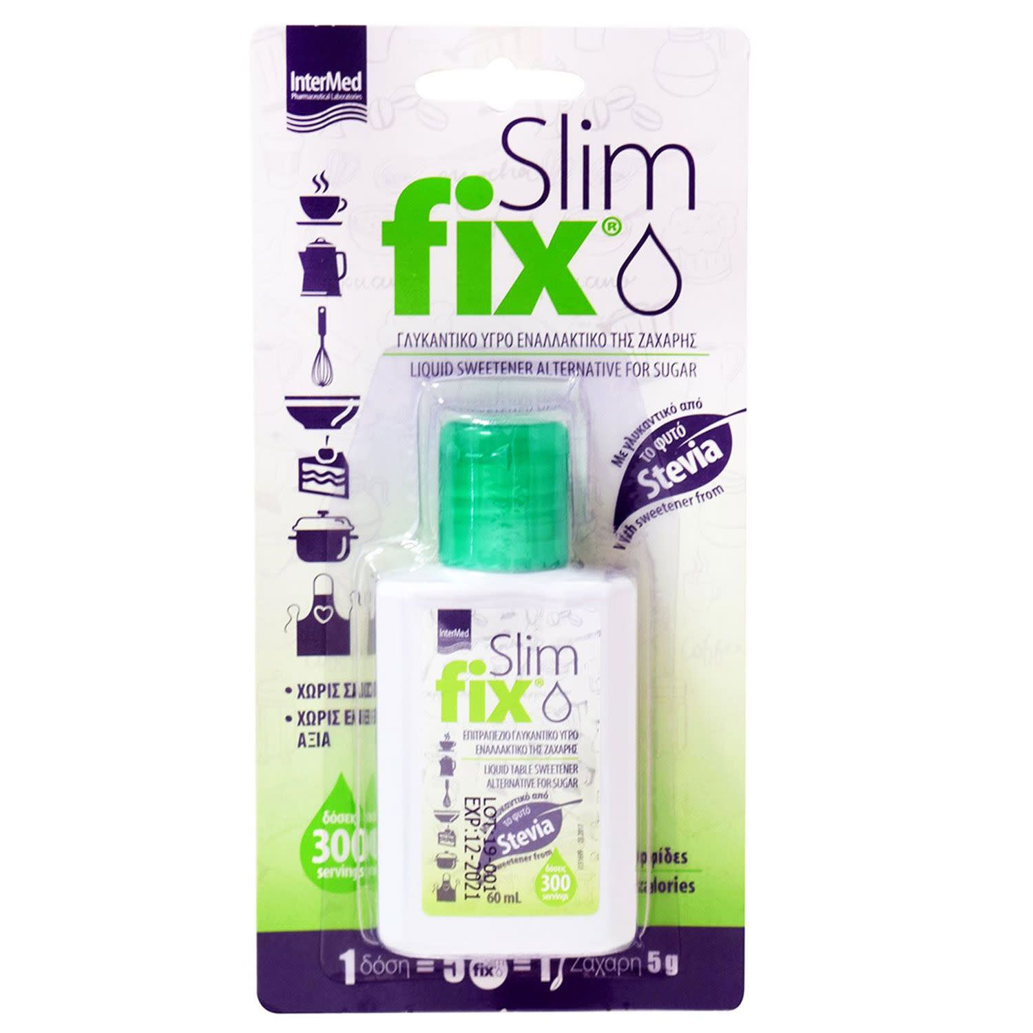 Γλυκαντικό Υγρό Stevia 60ml INTERMED Slim Fix