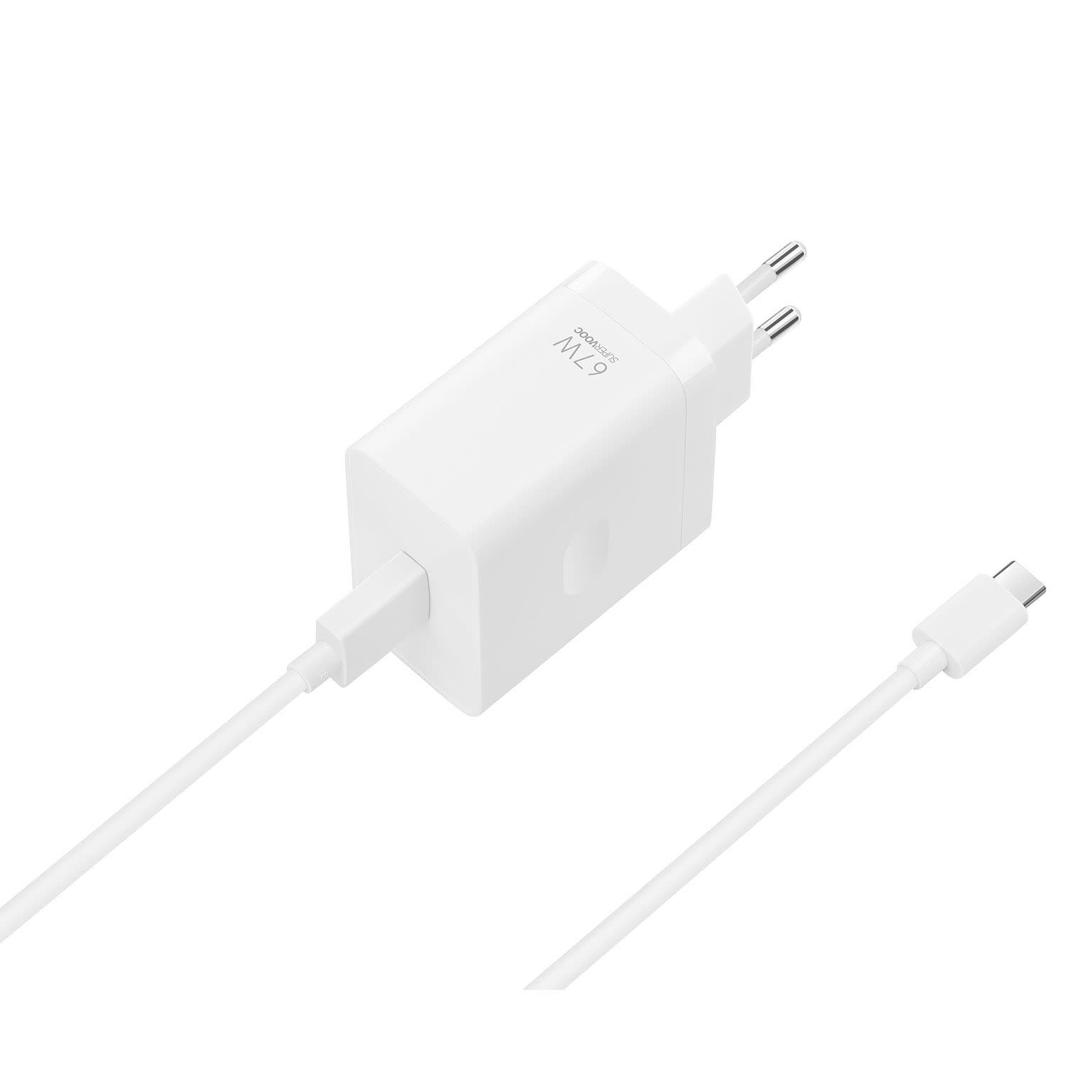 OPPO Φορτιστής PD 1 Θέσης 67W Λευκό Με Καλώδιο