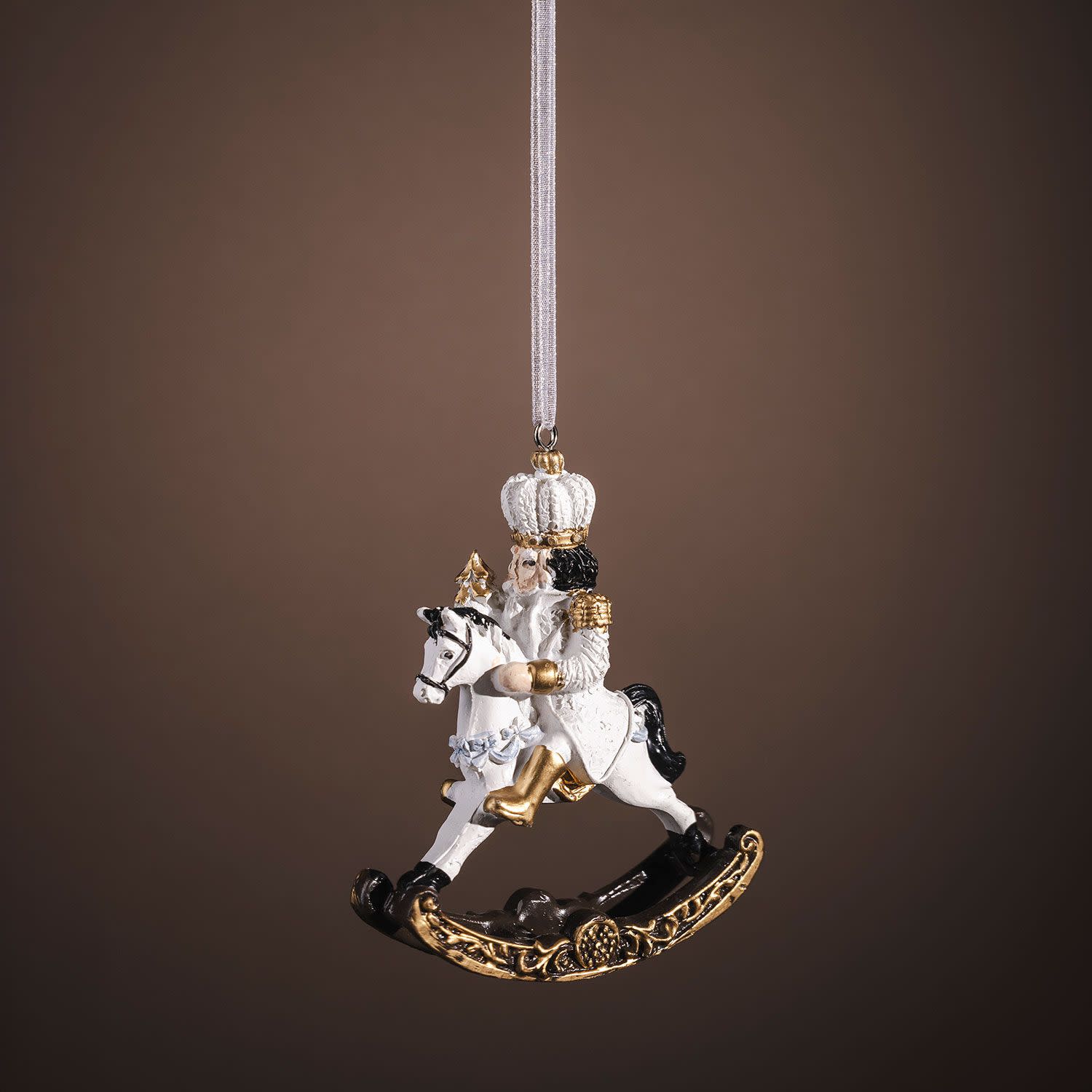 Εικόνα 1 του Sentio Χριστουγεννιάτικο Στολίδι Άλογο με Καρυοθραύστη Λευκό